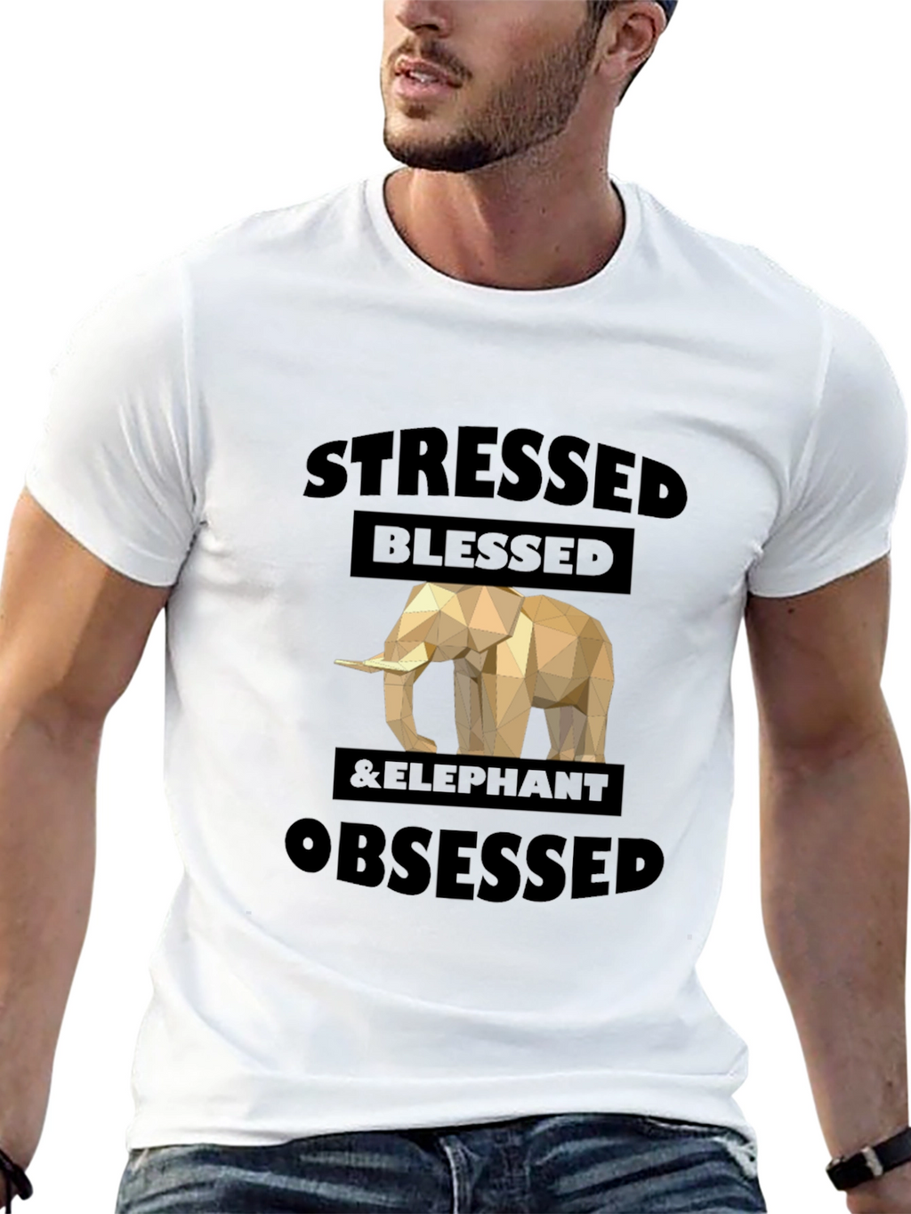 Stressed Blessed & Elephant Obsessed Graphic Tee