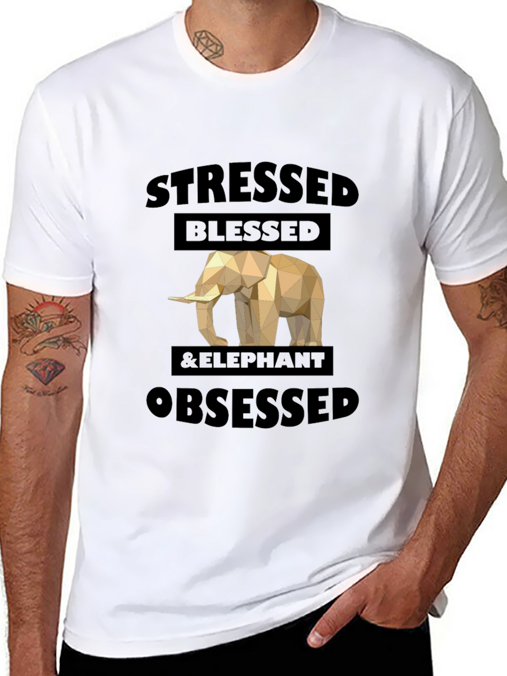 Stressed Blessed & Elephant Obsessed Graphic Tee