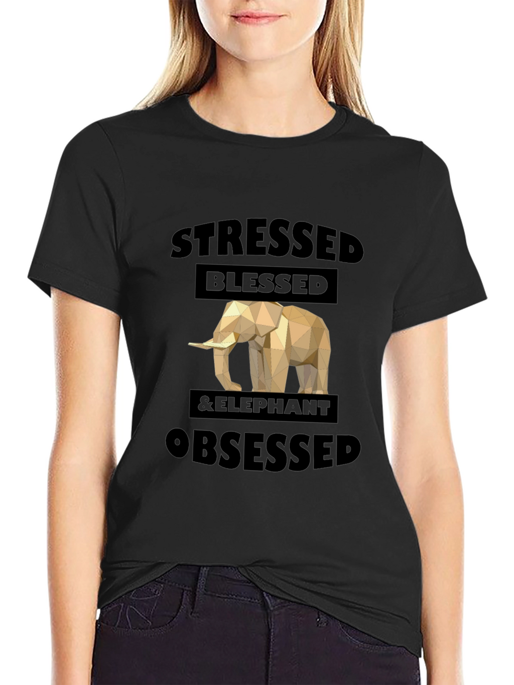 Stressed Blessed & Elephant Obsessed Graphic Tee