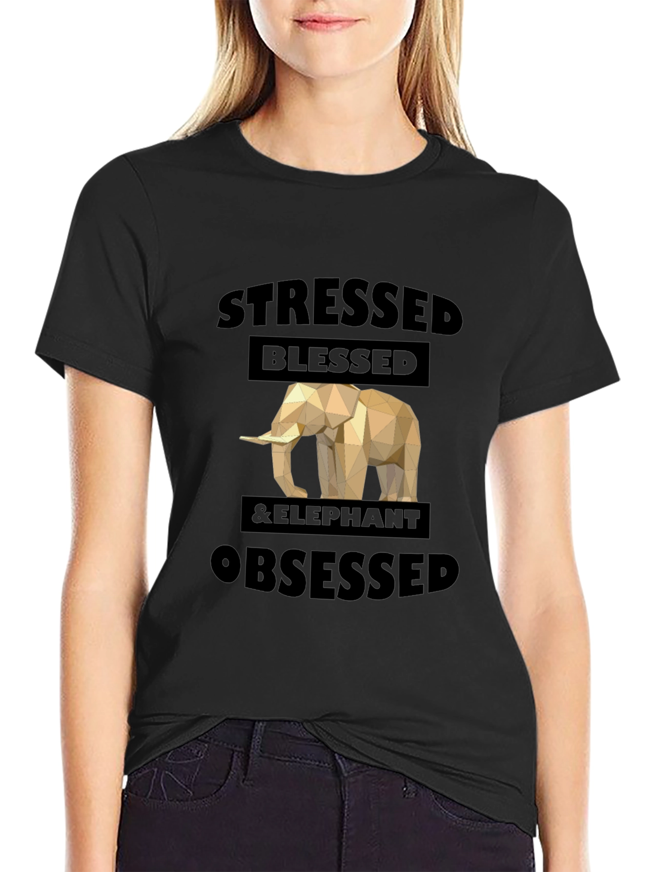 Stressed Blessed & Elephant Obsessed Graphic Tee