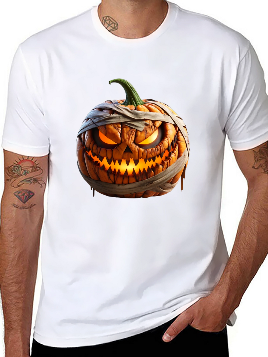 Halloween Pumpkin Mummy Graphic Tee