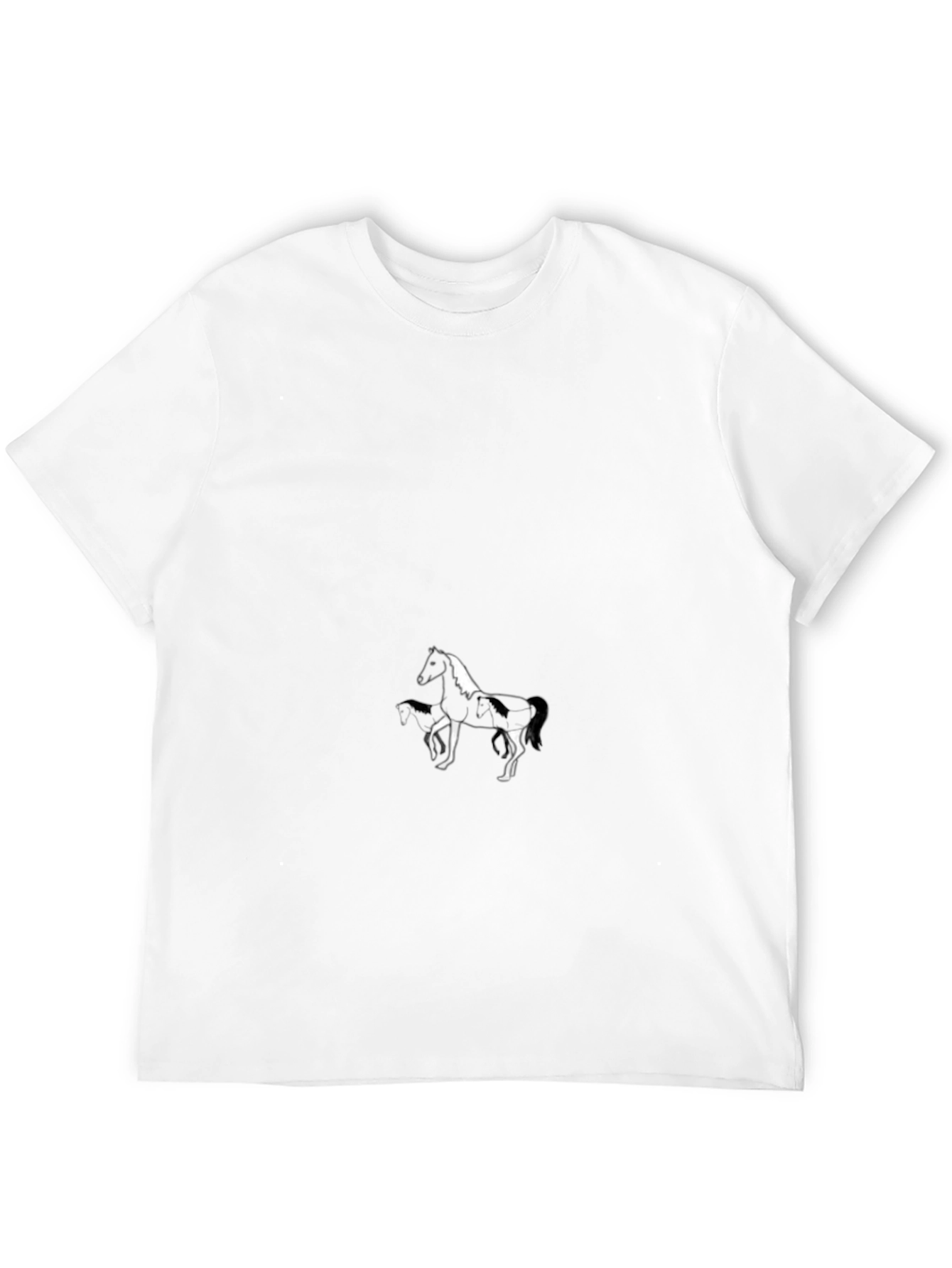 Black Horse Graphic Tee - Mens Casual T-Shirt