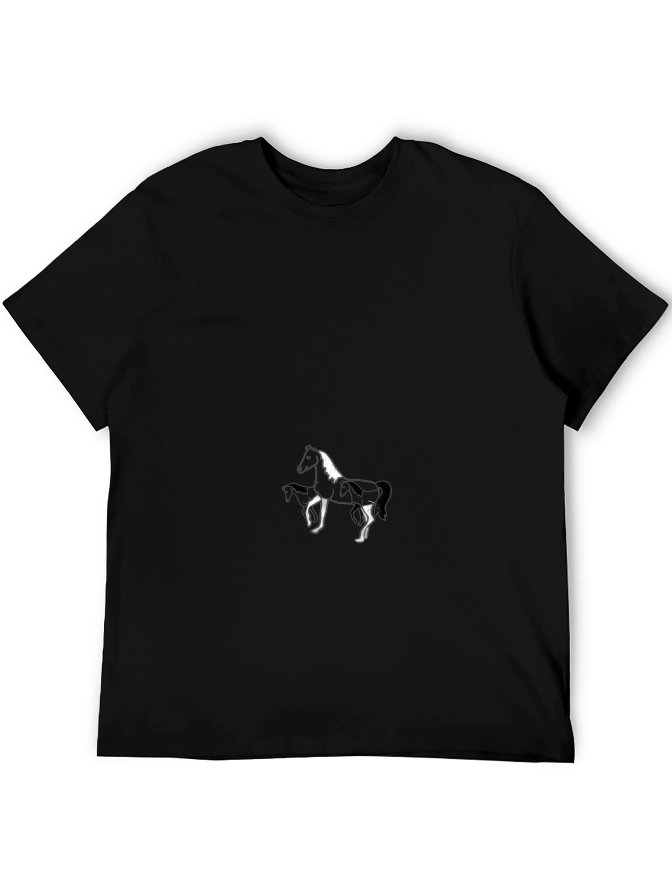 Black Horse Graphic Tee - Mens Casual T-Shirt