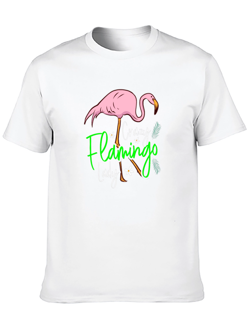 Crazy Flamingo Lady Black T-Shirt