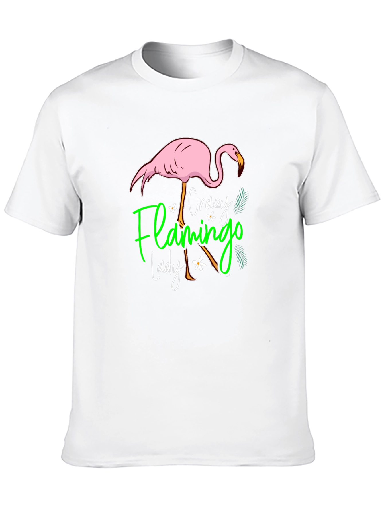 Crazy Flamingo Lady Black T-Shirt