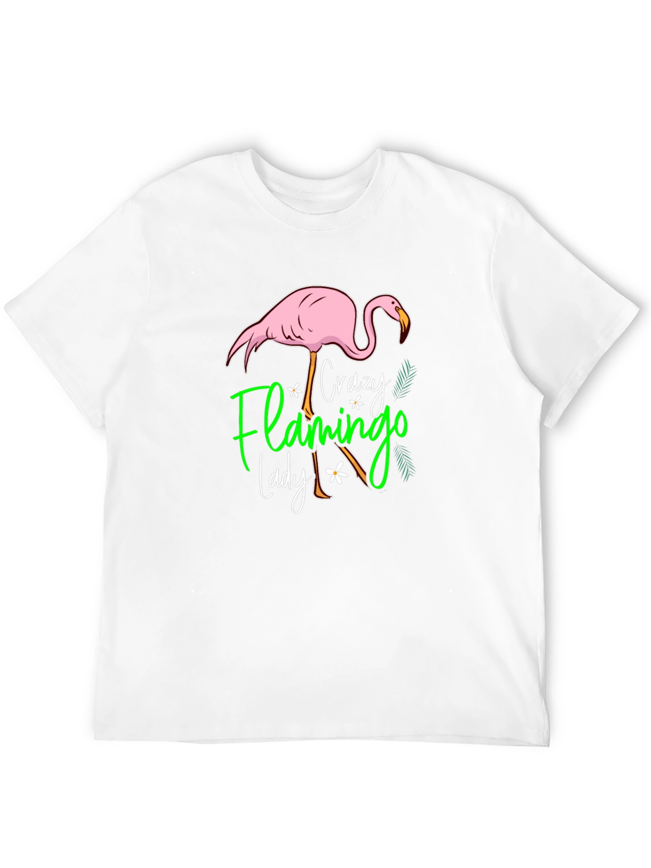 Crazy Flamingo Lady Black T-Shirt