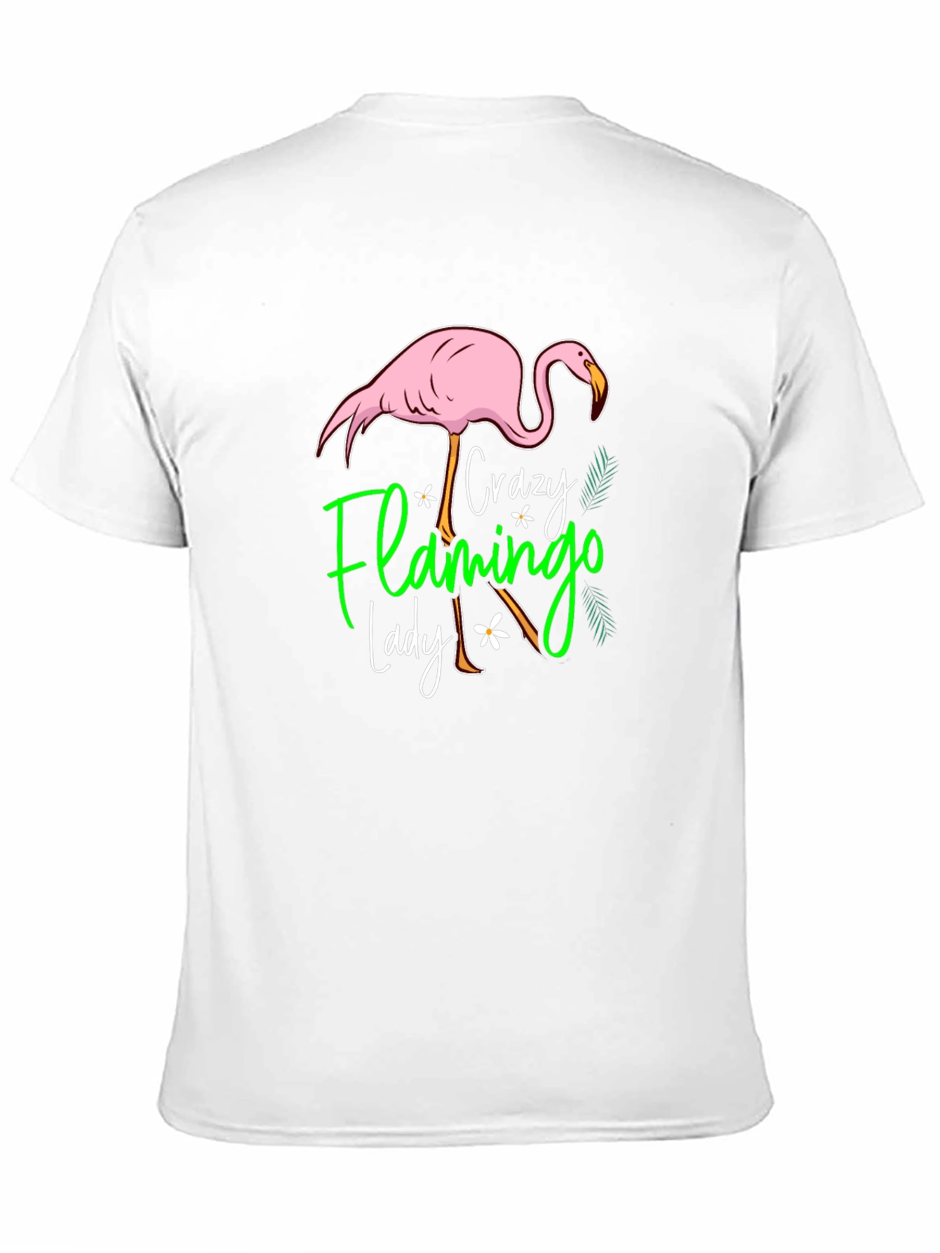 Crazy Flamingo Lady Black T-Shirt