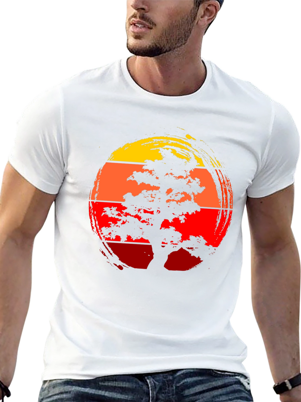 Bonsai Tree Sunset Graphic Tee