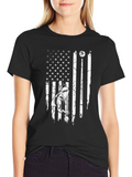 Pool Player USA Flag Graphic T-Shirt