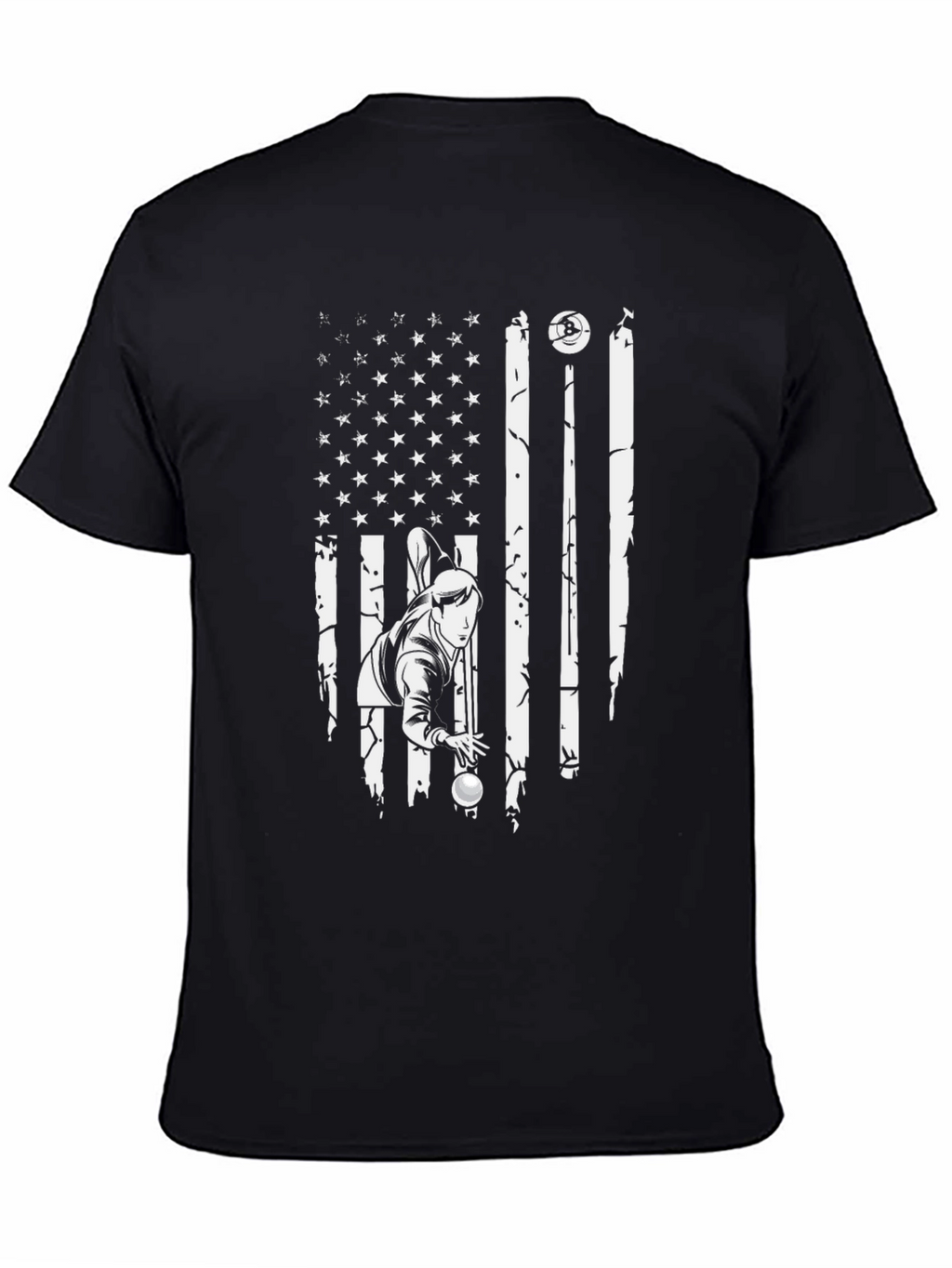 Pool Player USA Flag Graphic T-Shirt