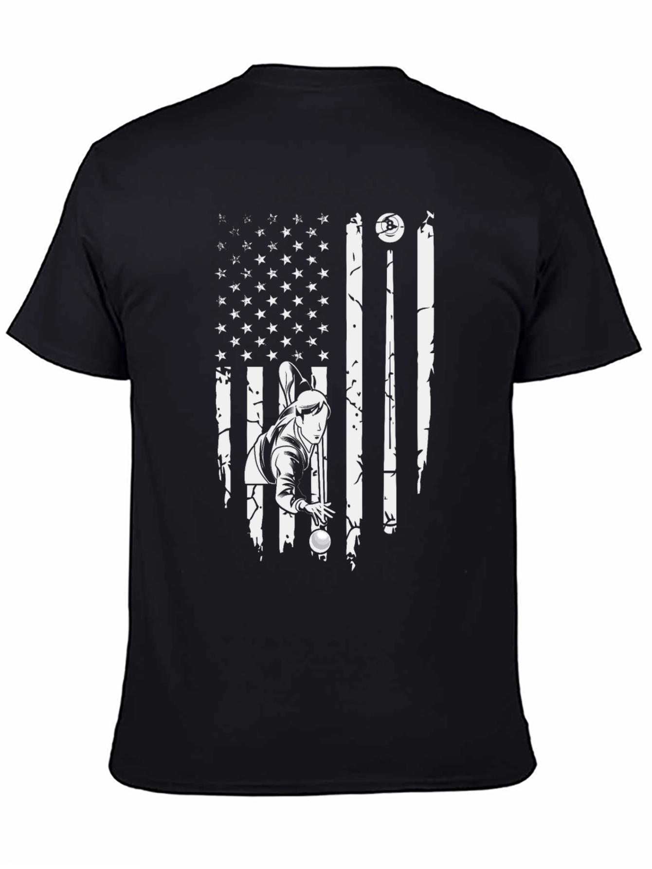 Pool Player USA Flag Graphic T-Shirt