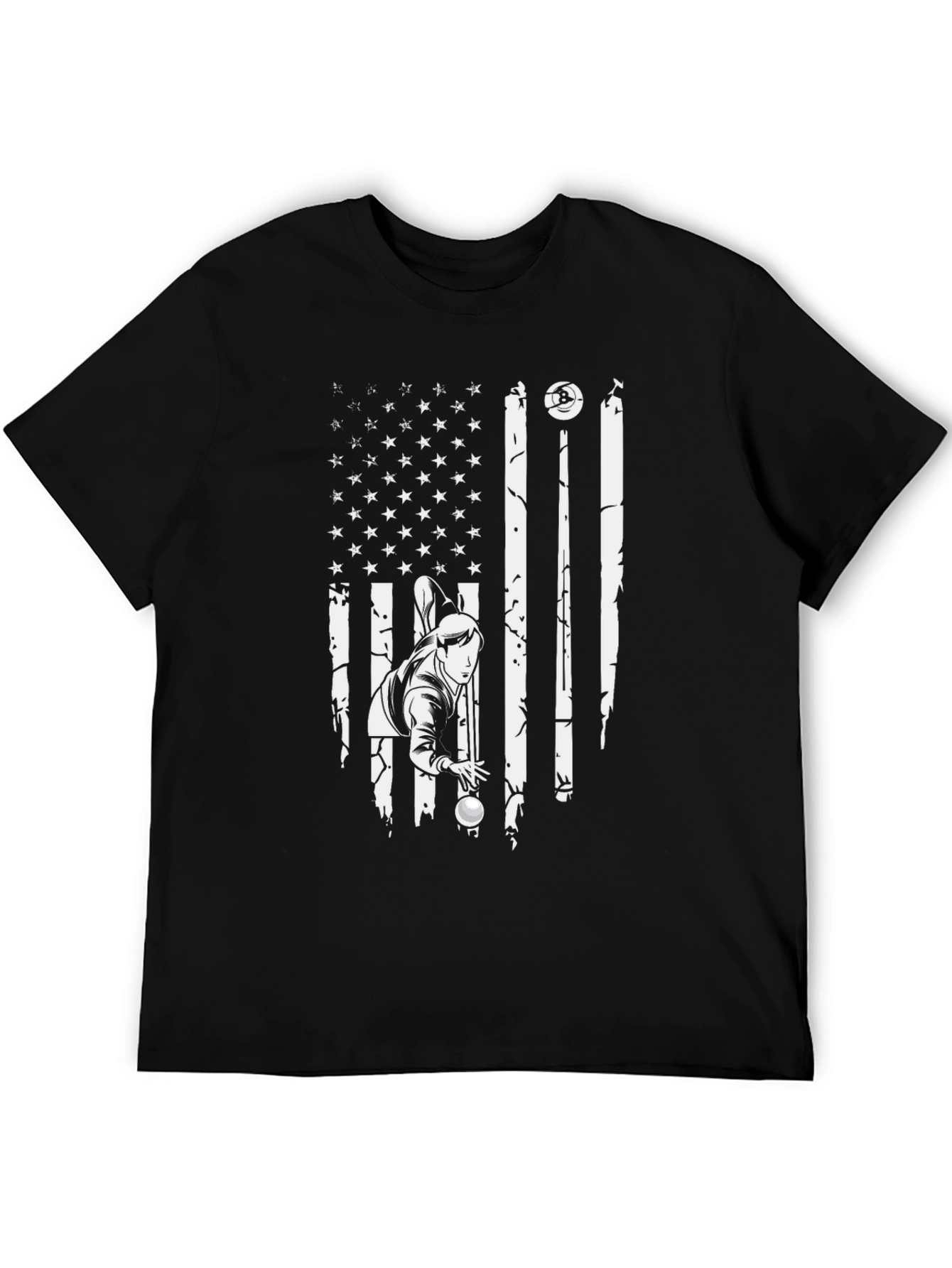 Pool Player USA Flag Graphic T-Shirt