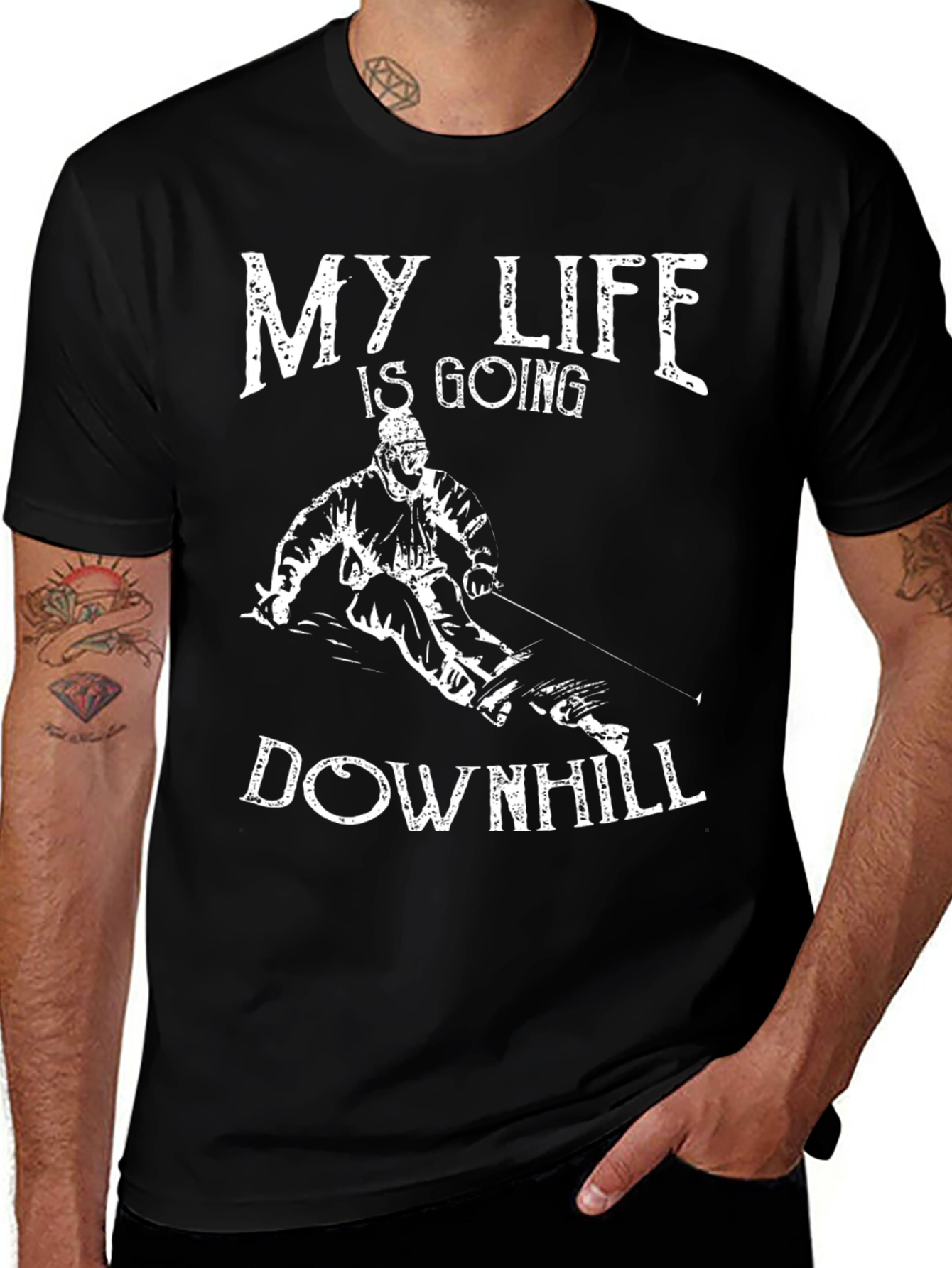My Life is Going Downhill Ski T-Shirt