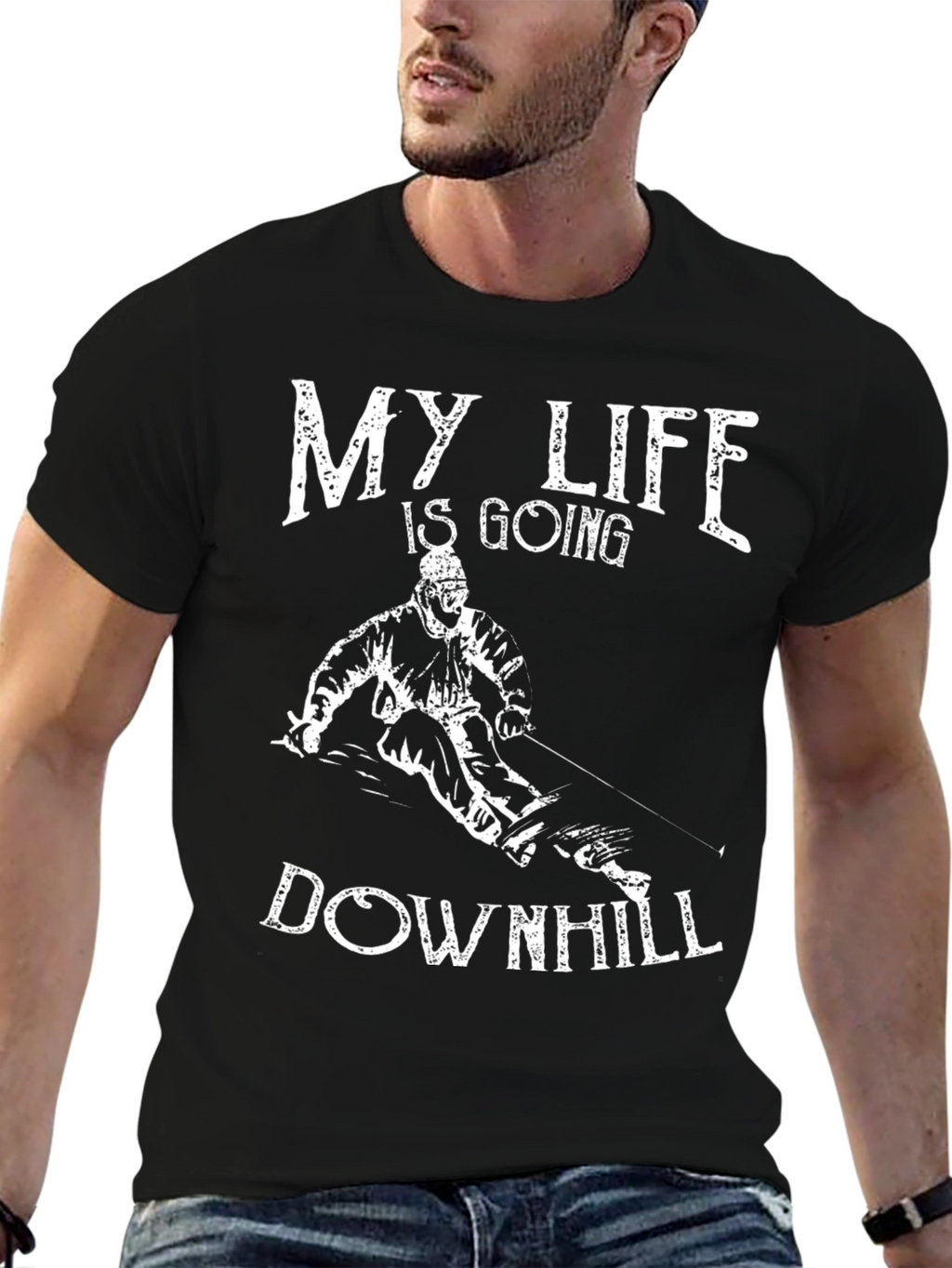 My Life is Going Downhill Ski T-Shirt