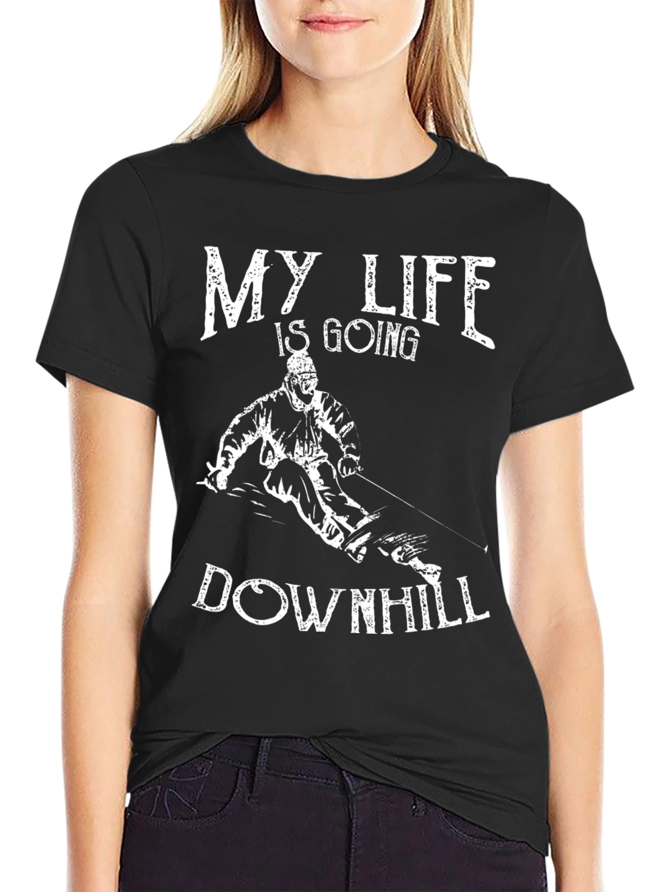 My Life is Going Downhill Ski T-Shirt