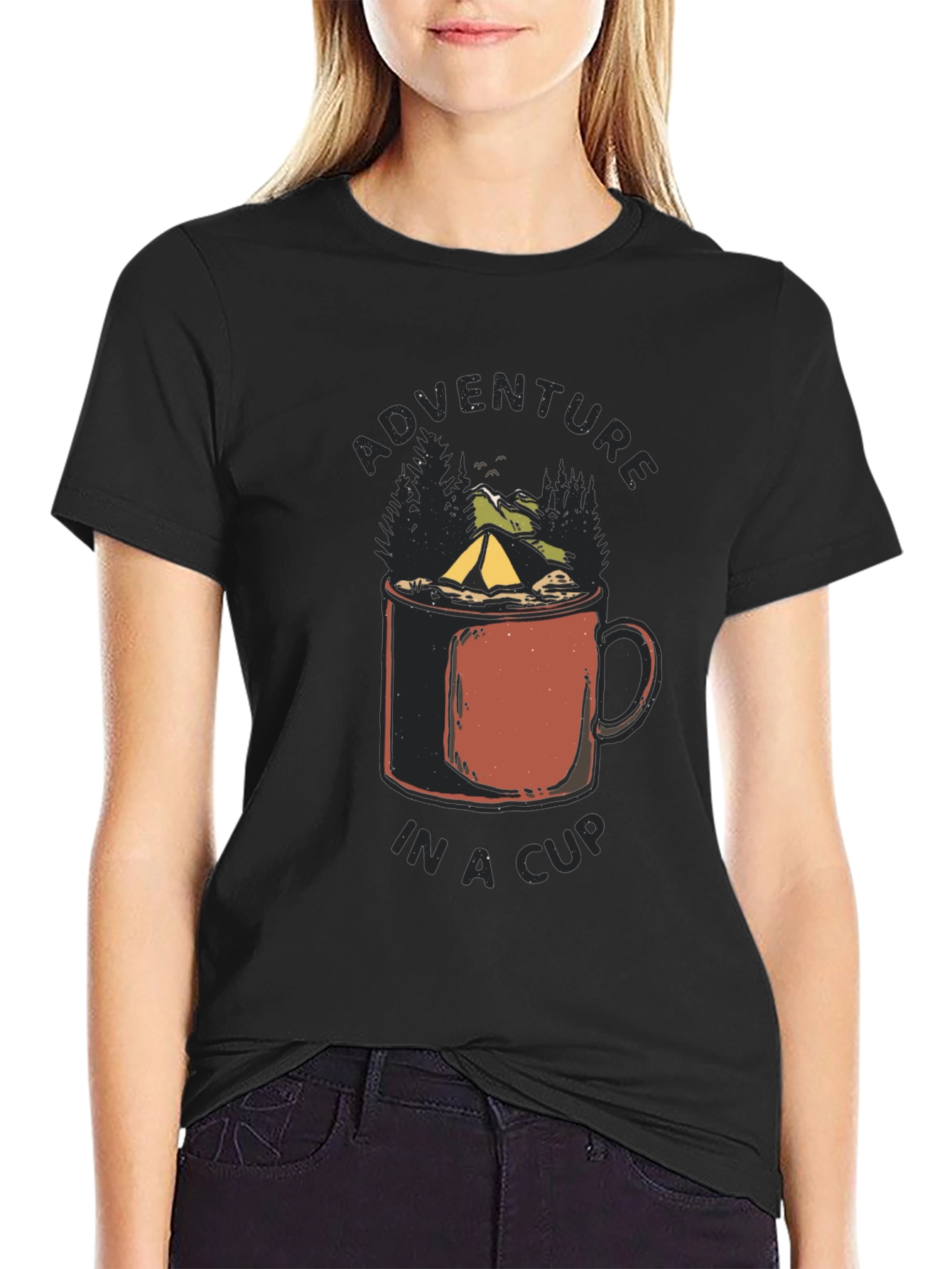 Adventure in a Cup Black Tee