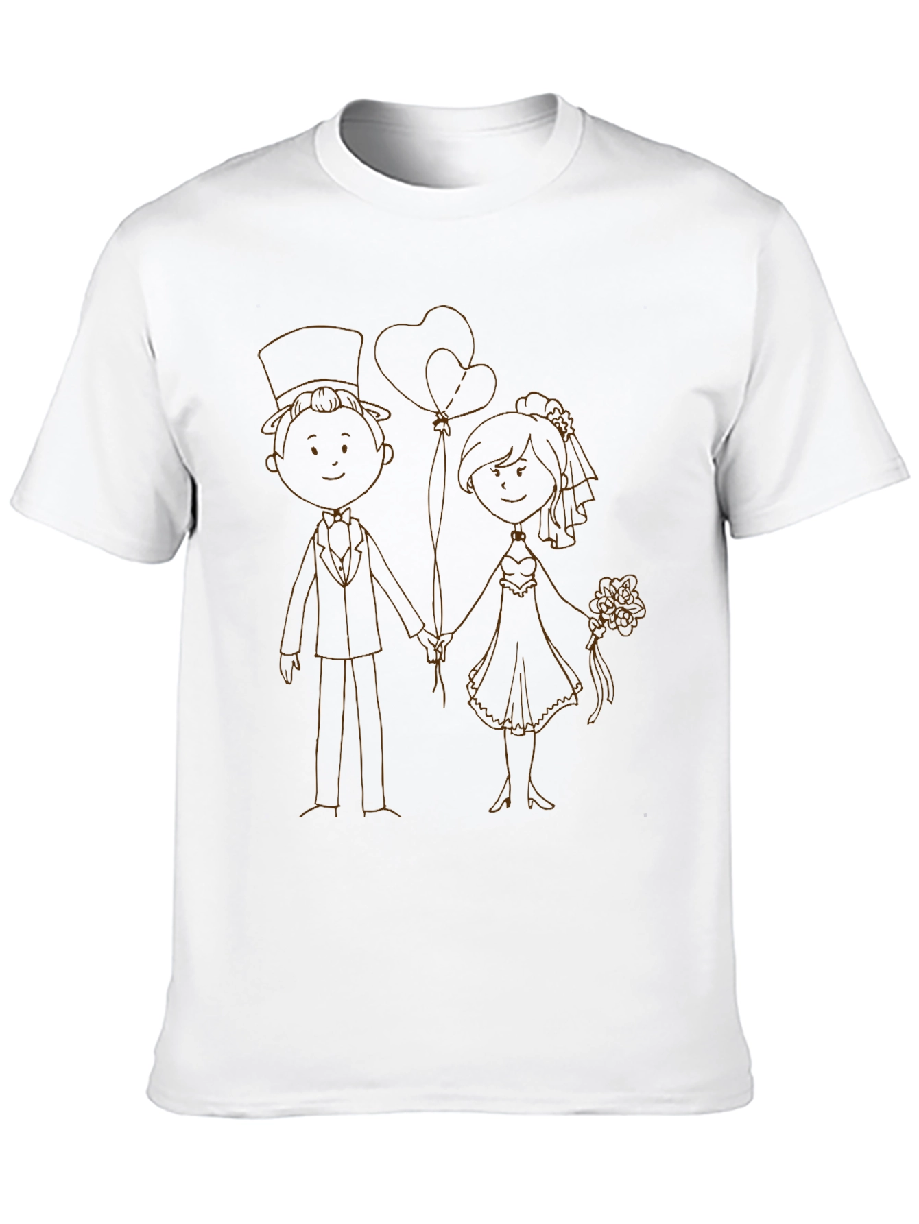 Black Wedding Couple Graphic Tee
