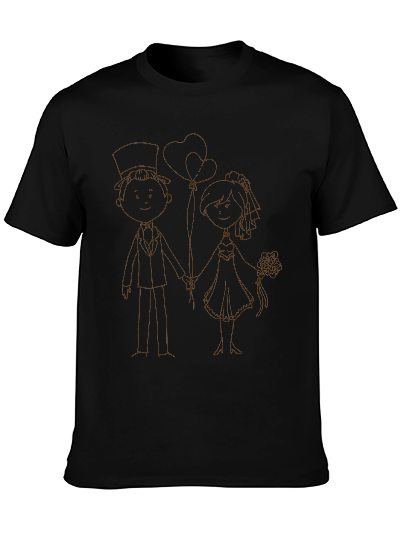 Black Wedding Couple Graphic Tee