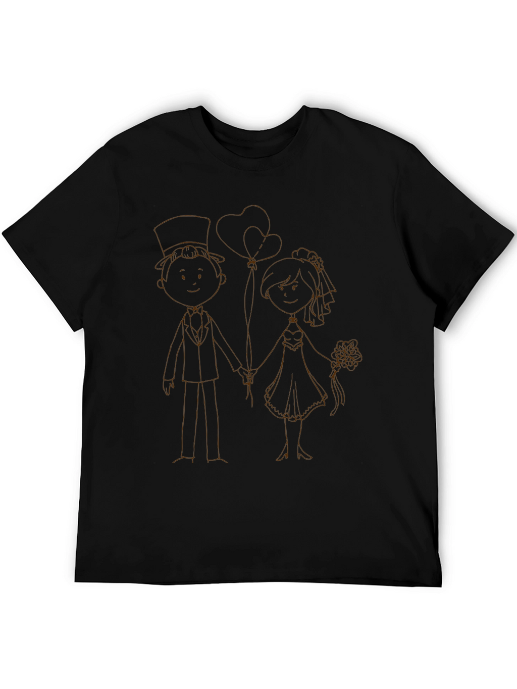 Black Wedding Couple Graphic Tee