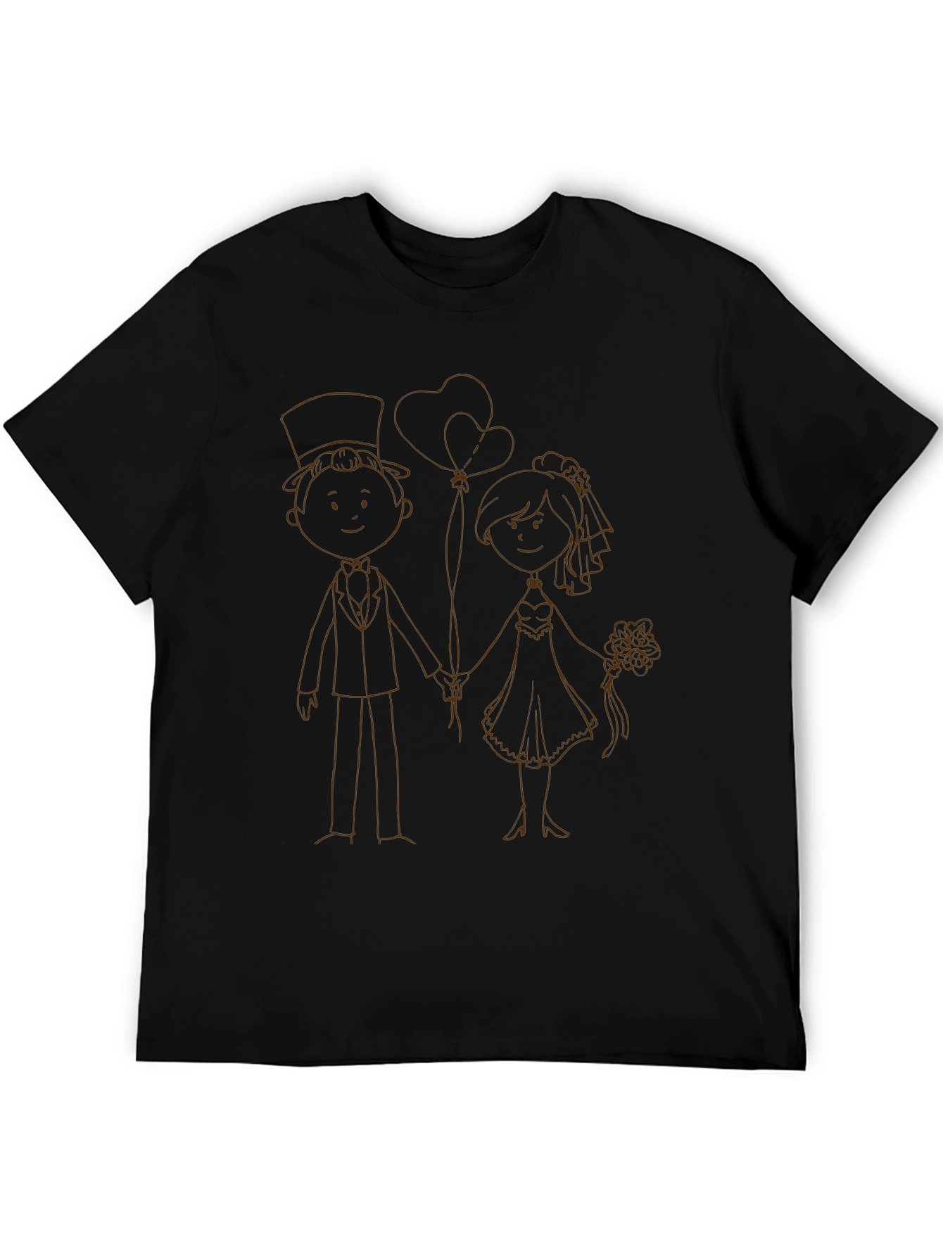 Black Wedding Couple Graphic Tee