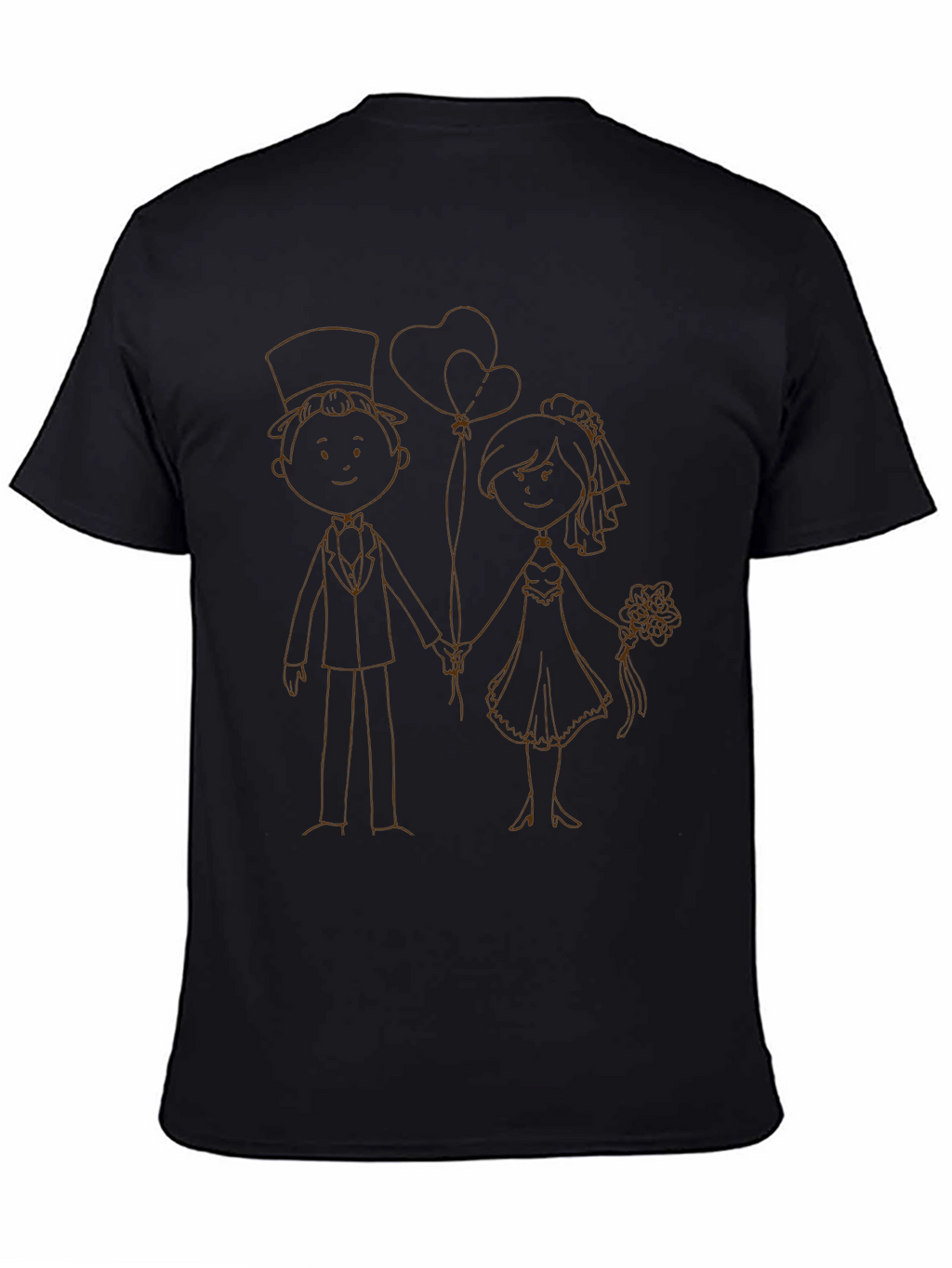 Black Wedding Couple Graphic Tee