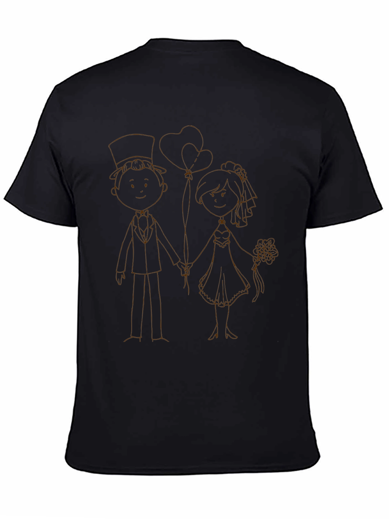 Black Wedding Couple Graphic Tee