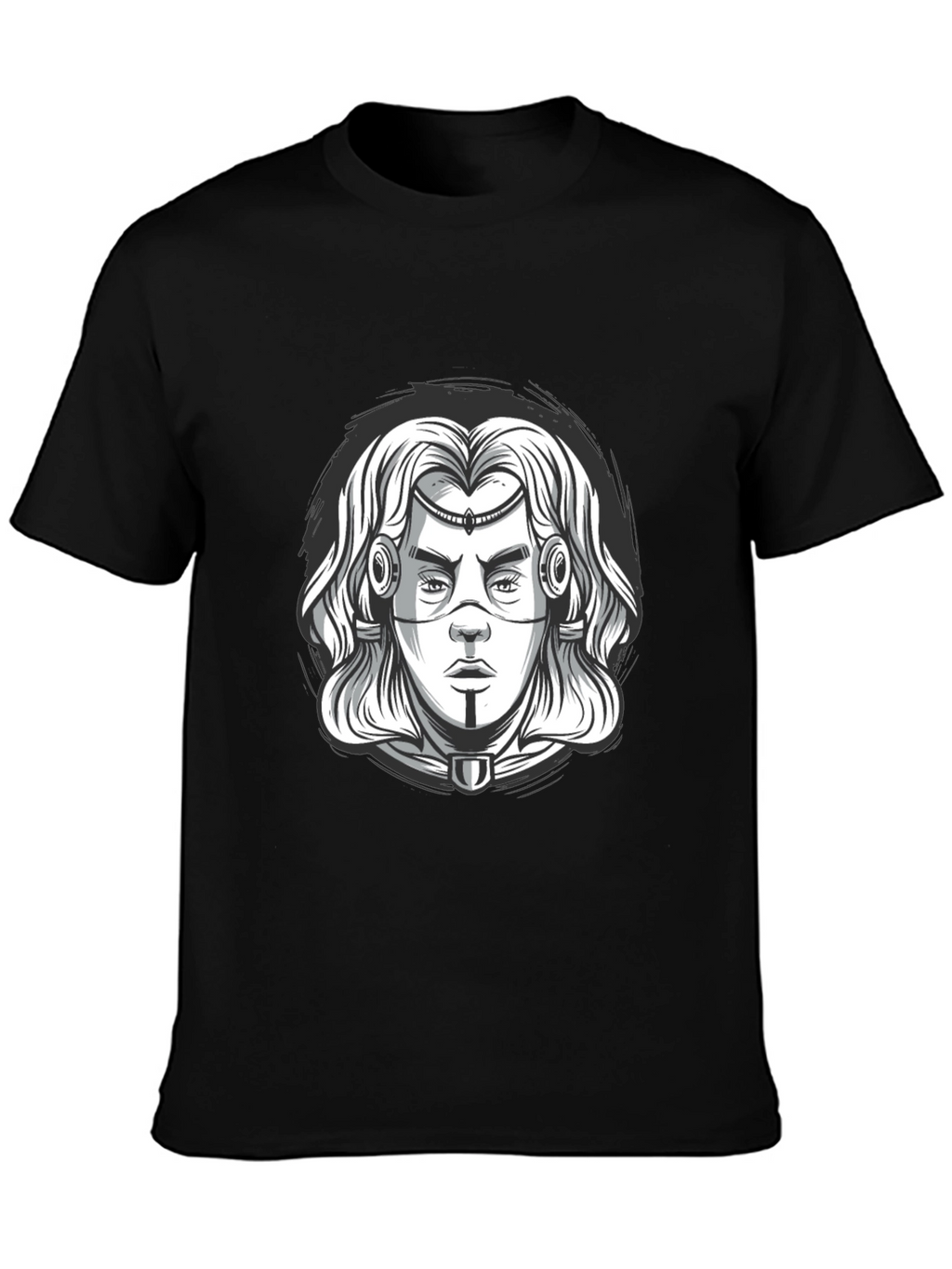Cyberpunk Warrior Graphic Tee - Black