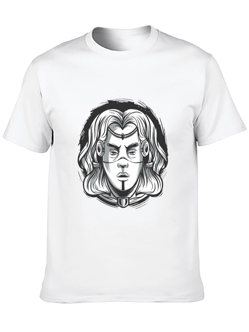 Cyberpunk Warrior Graphic Tee - Black