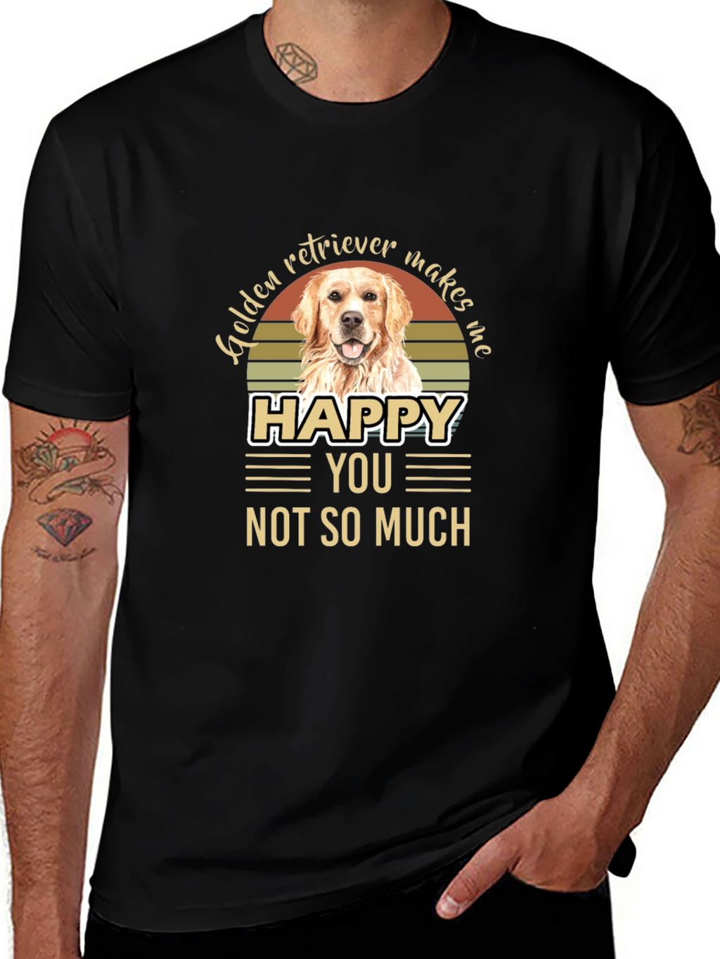 Golden Retriever Makes Me Happy T-Shirt