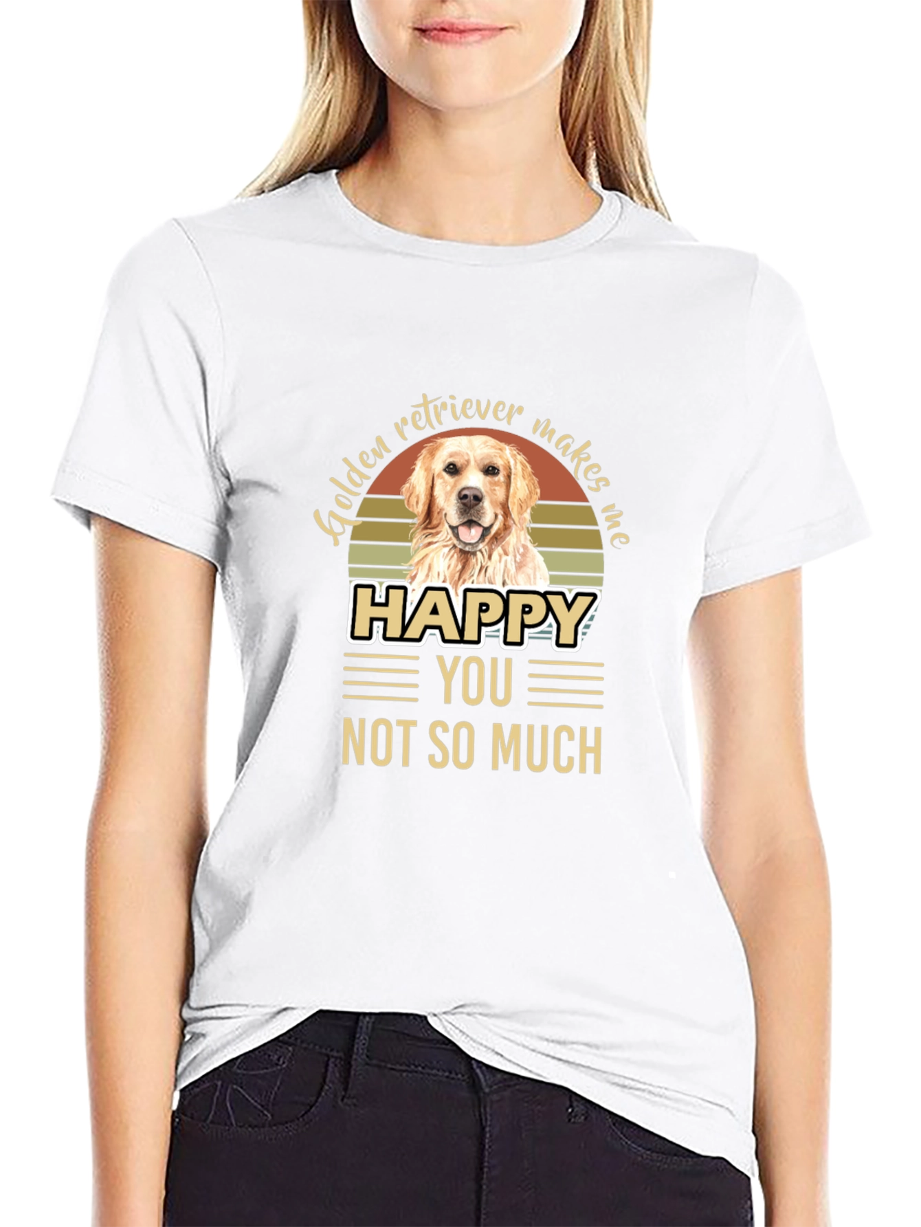 Golden Retriever Makes Me Happy T-Shirt