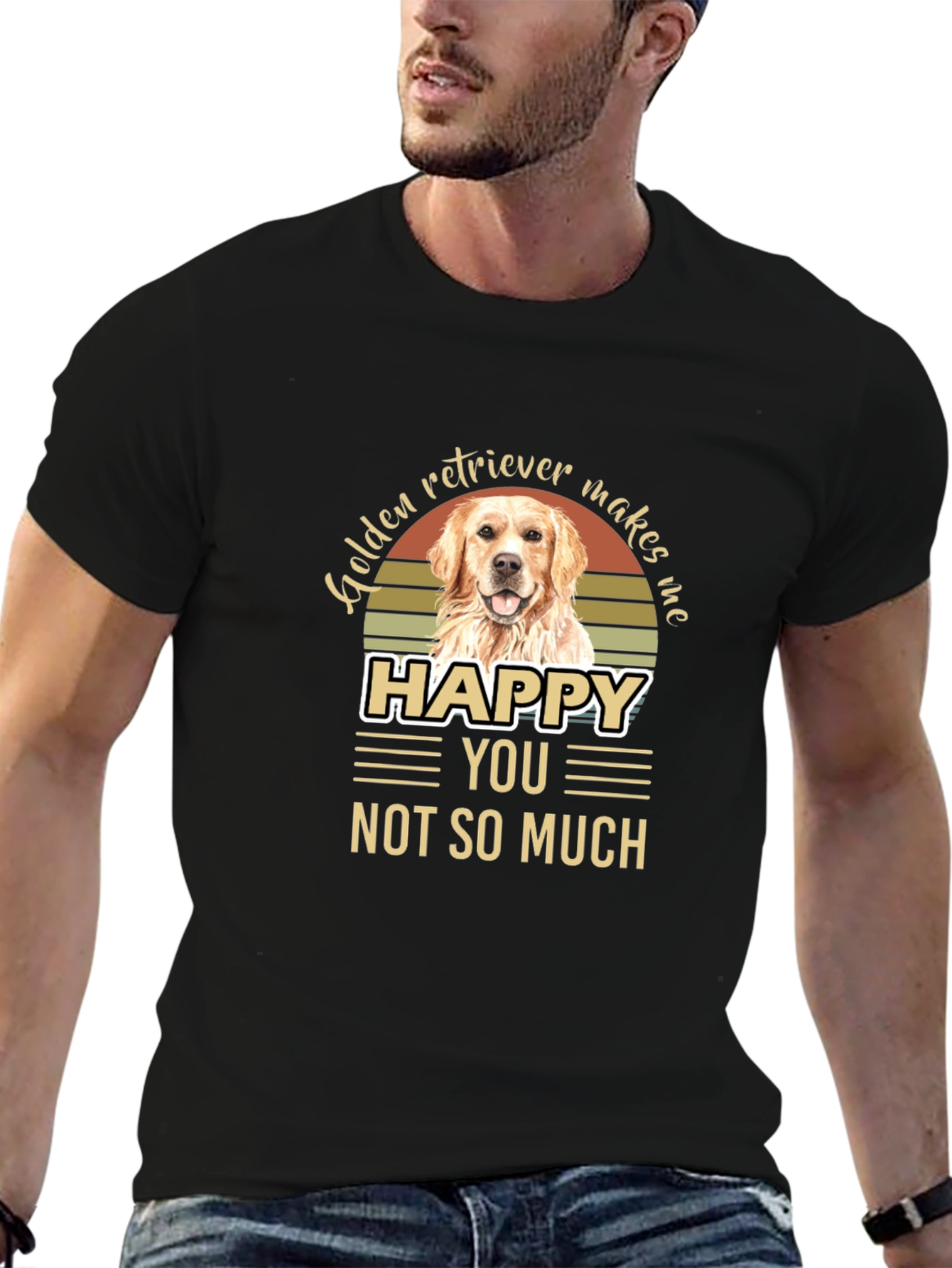 Golden Retriever Makes Me Happy T-Shirt