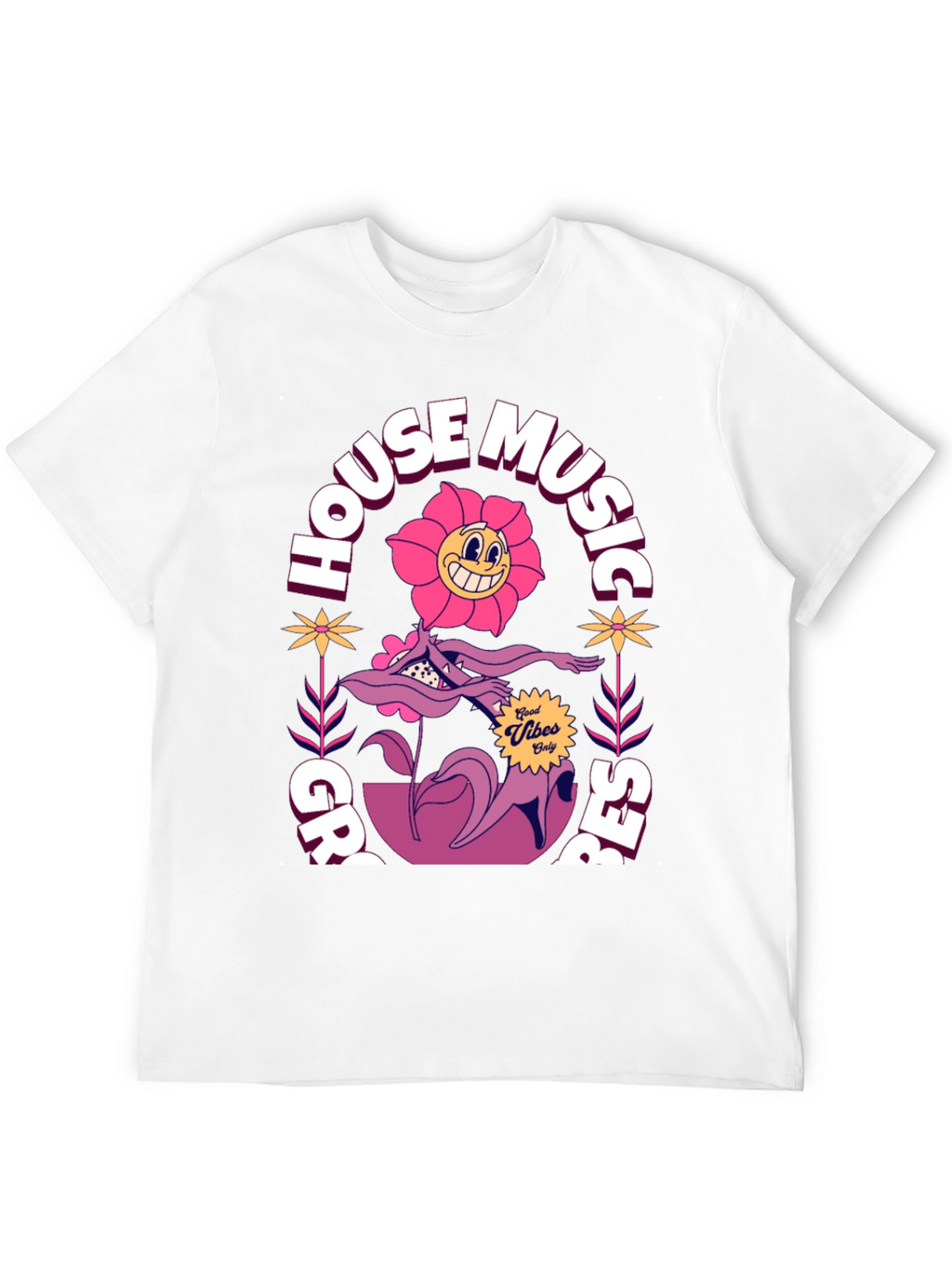 Groovy House Music Graphic T-Shirt