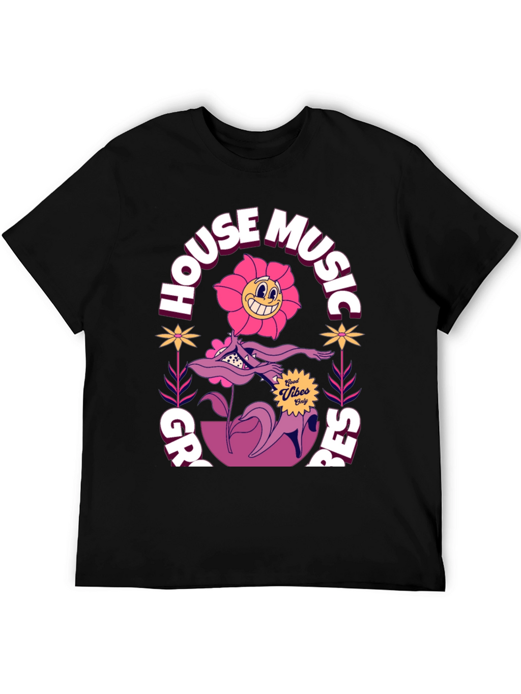 Groovy House Music Graphic T-Shirt