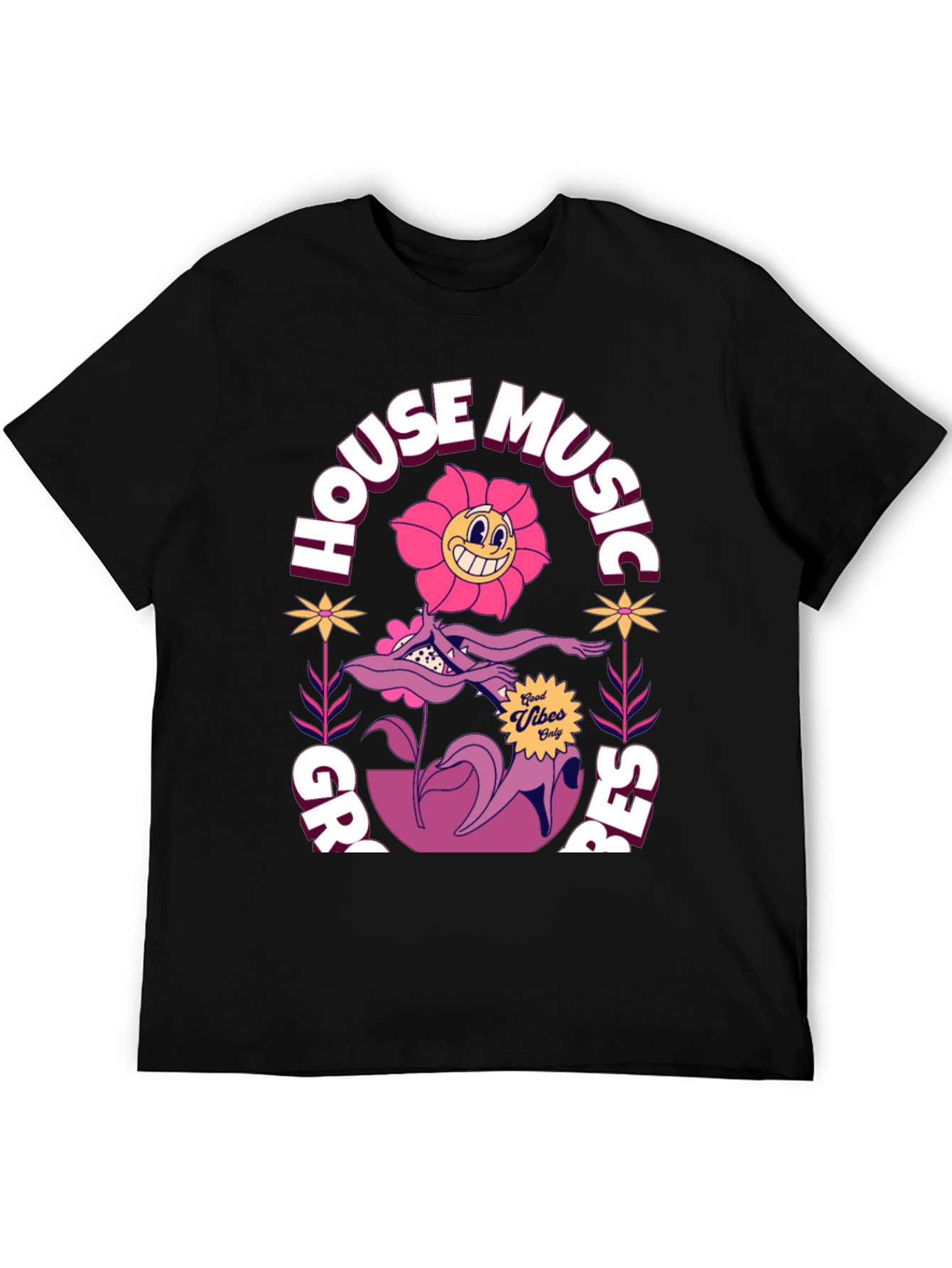 Groovy House Music Graphic T-Shirt