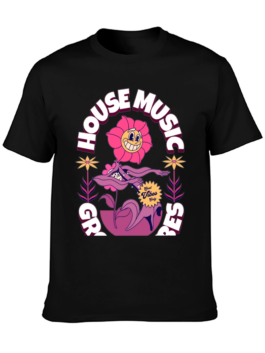 Groovy House Music Graphic T-Shirt