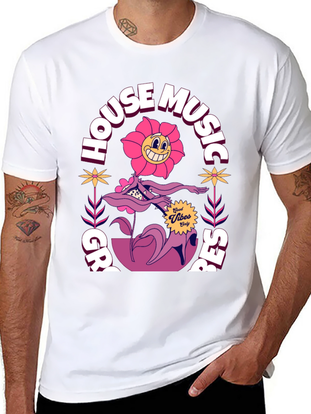 Groovy House Music Graphic T-Shirt