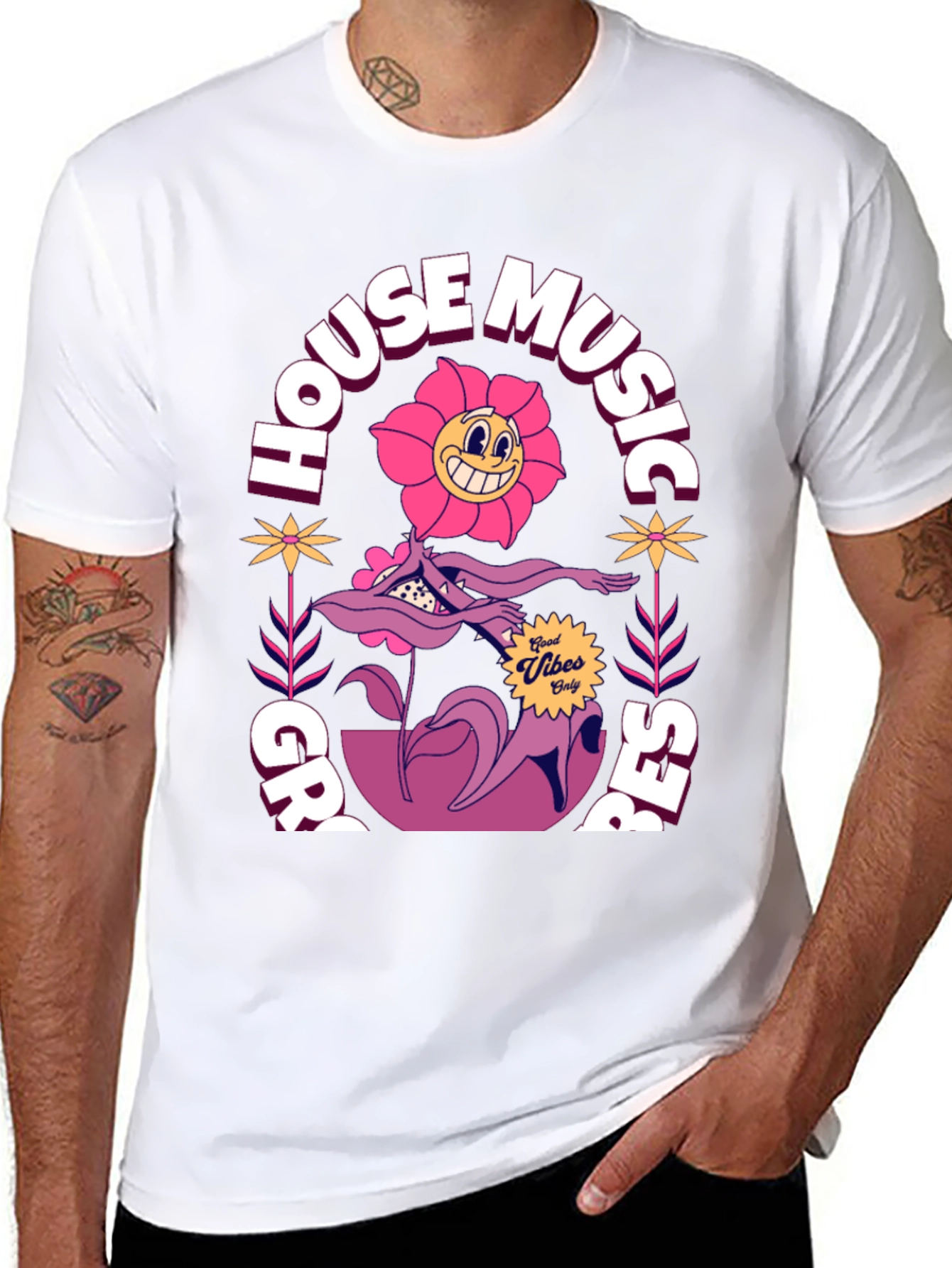 Groovy House Music Graphic T-Shirt