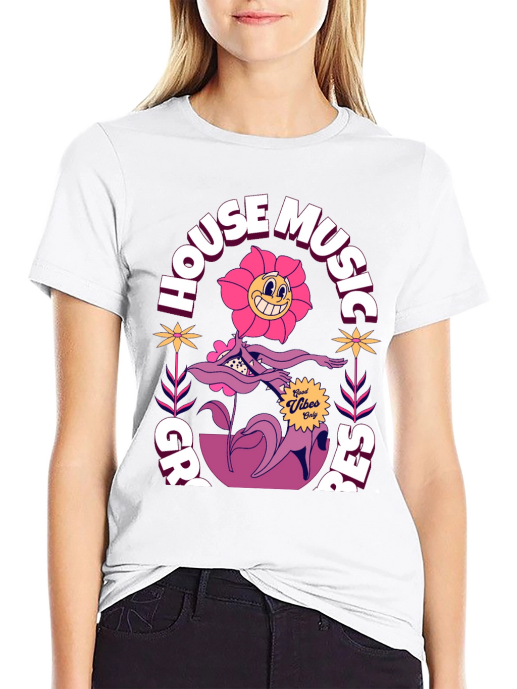 Groovy House Music Graphic T-Shirt