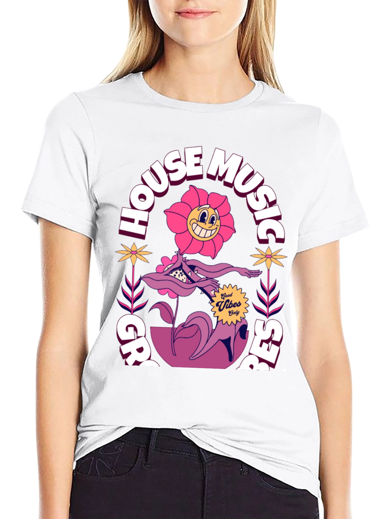Groovy House Music Graphic T-Shirt