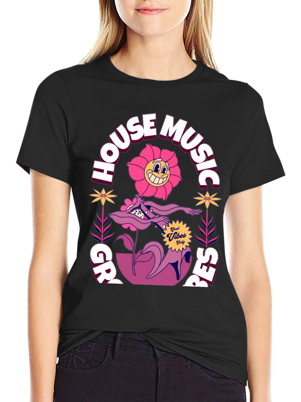 Groovy House Music Graphic T-Shirt
