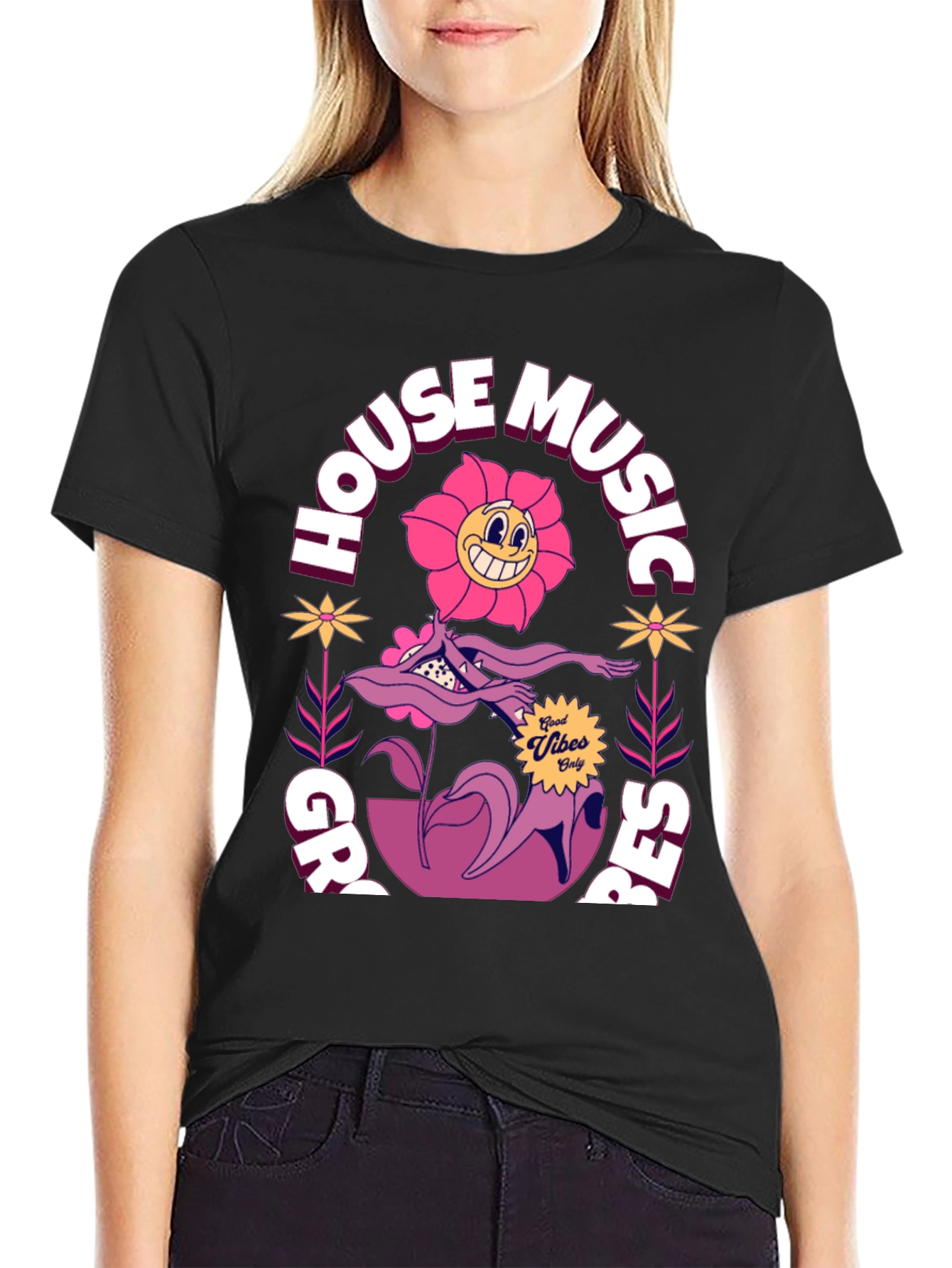 Groovy House Music Graphic T-Shirt