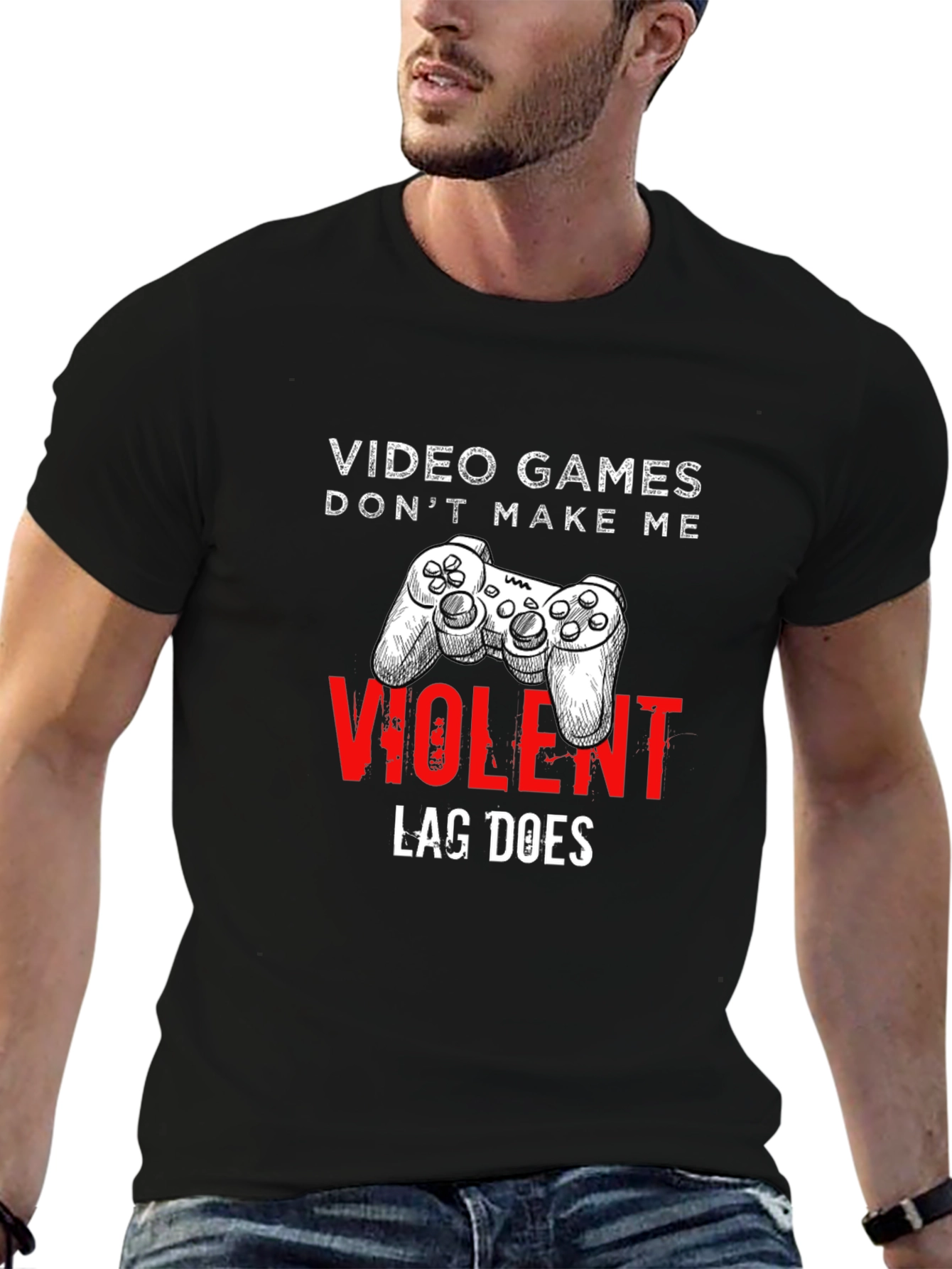 Video Games Dont Make Me Violent Graphic Tee