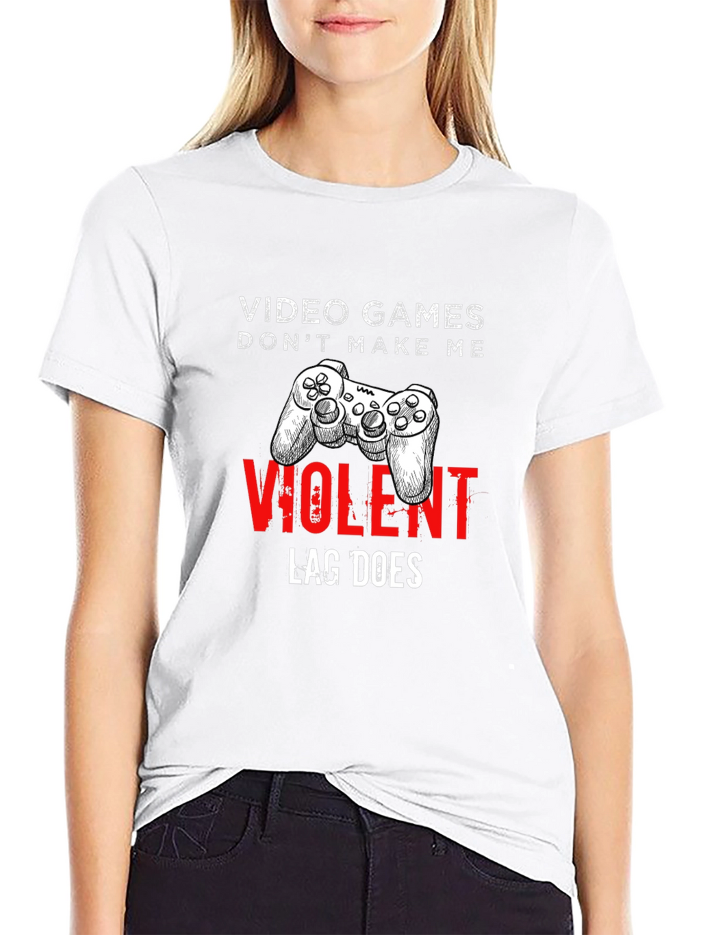 Video Games Dont Make Me Violent Graphic Tee