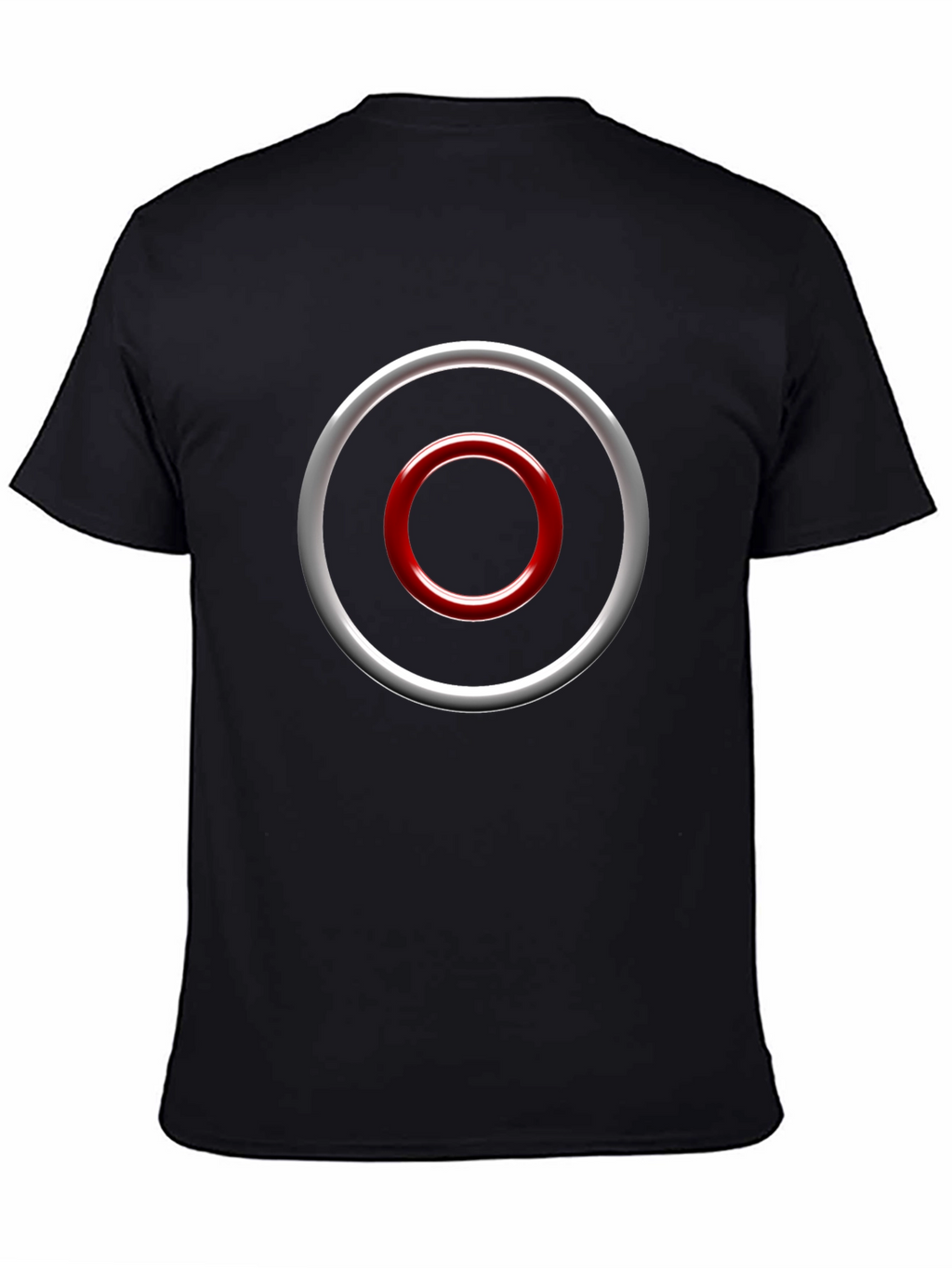 Abstract Circle Graphic Tee - Casual Black T-Shirt