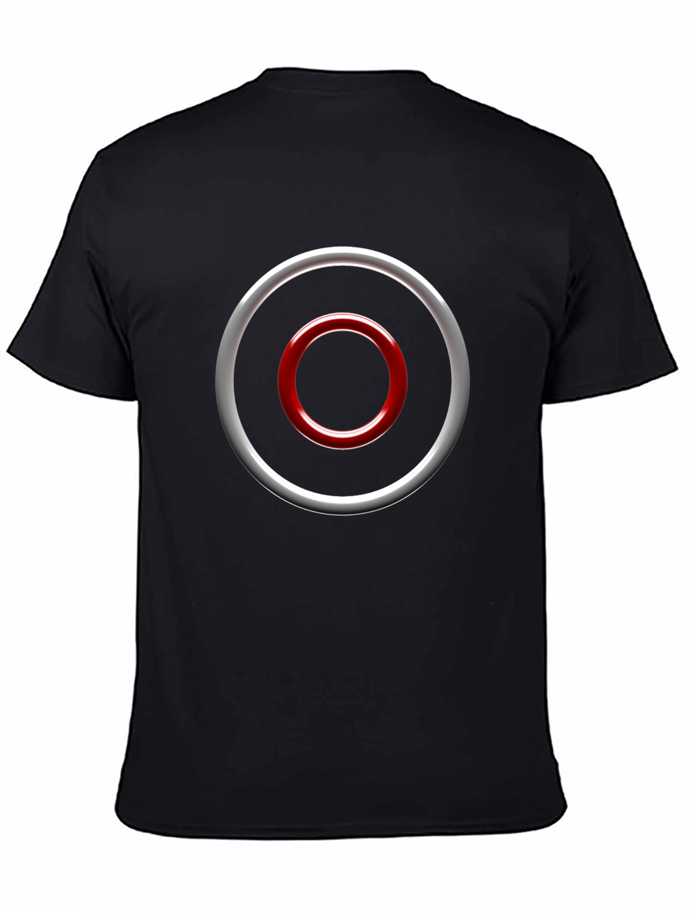 Abstract Circle Graphic Tee - Casual Black T-Shirt