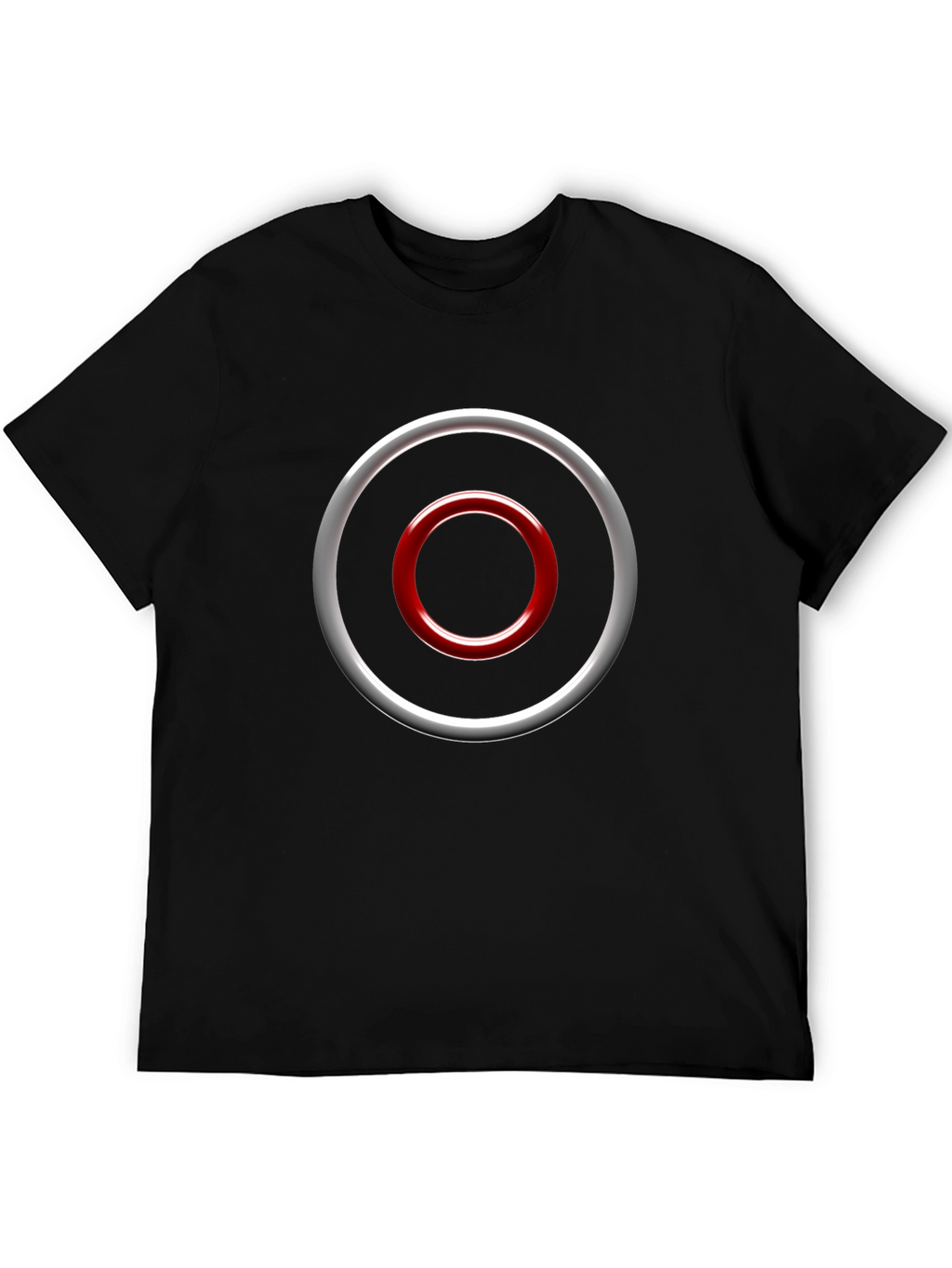 Abstract Circle Graphic Tee - Casual Black T-Shirt