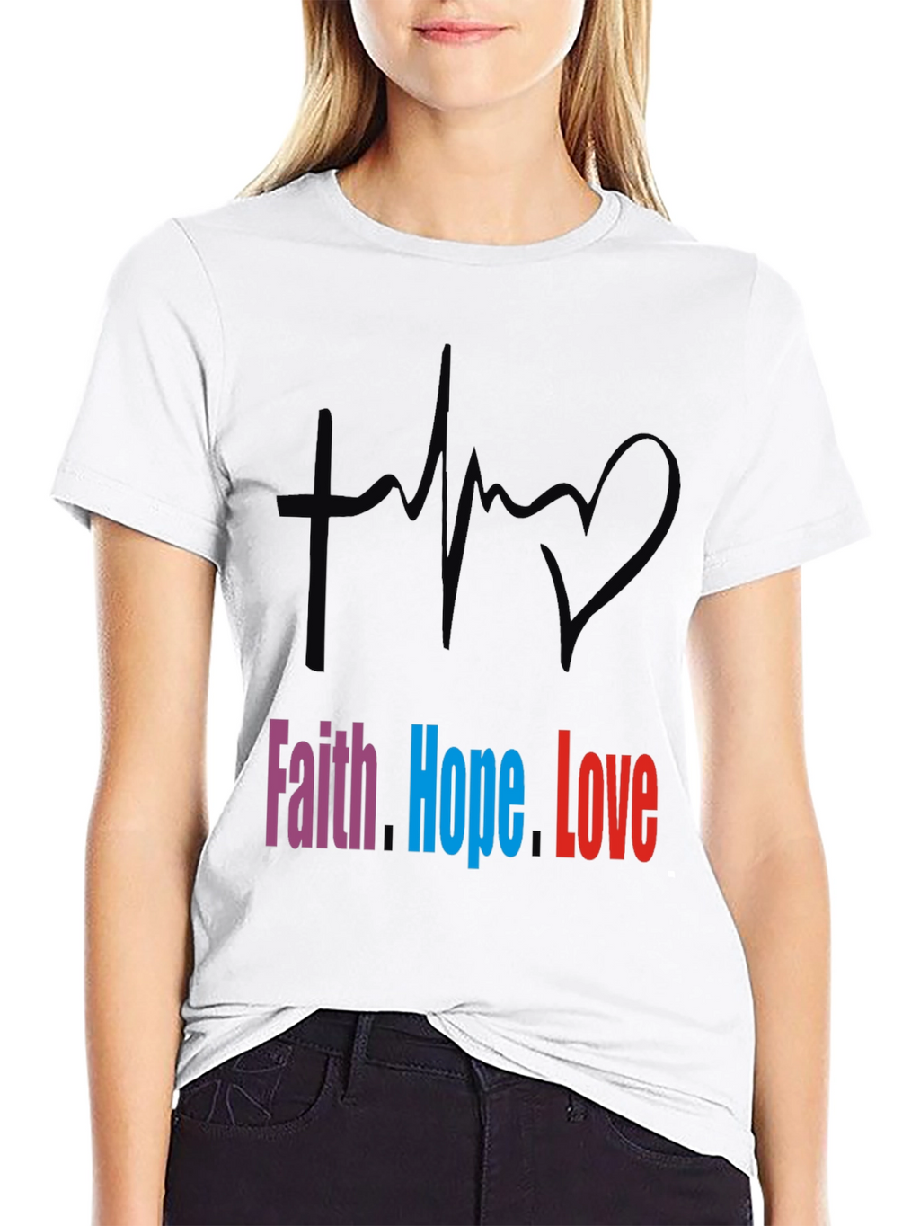 Faith Hope Love Graphic Tee - Stylish Christian T-Shirt