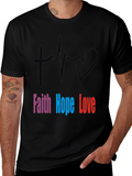 Faith Hope Love Graphic Tee - Stylish Christian T-Shirt