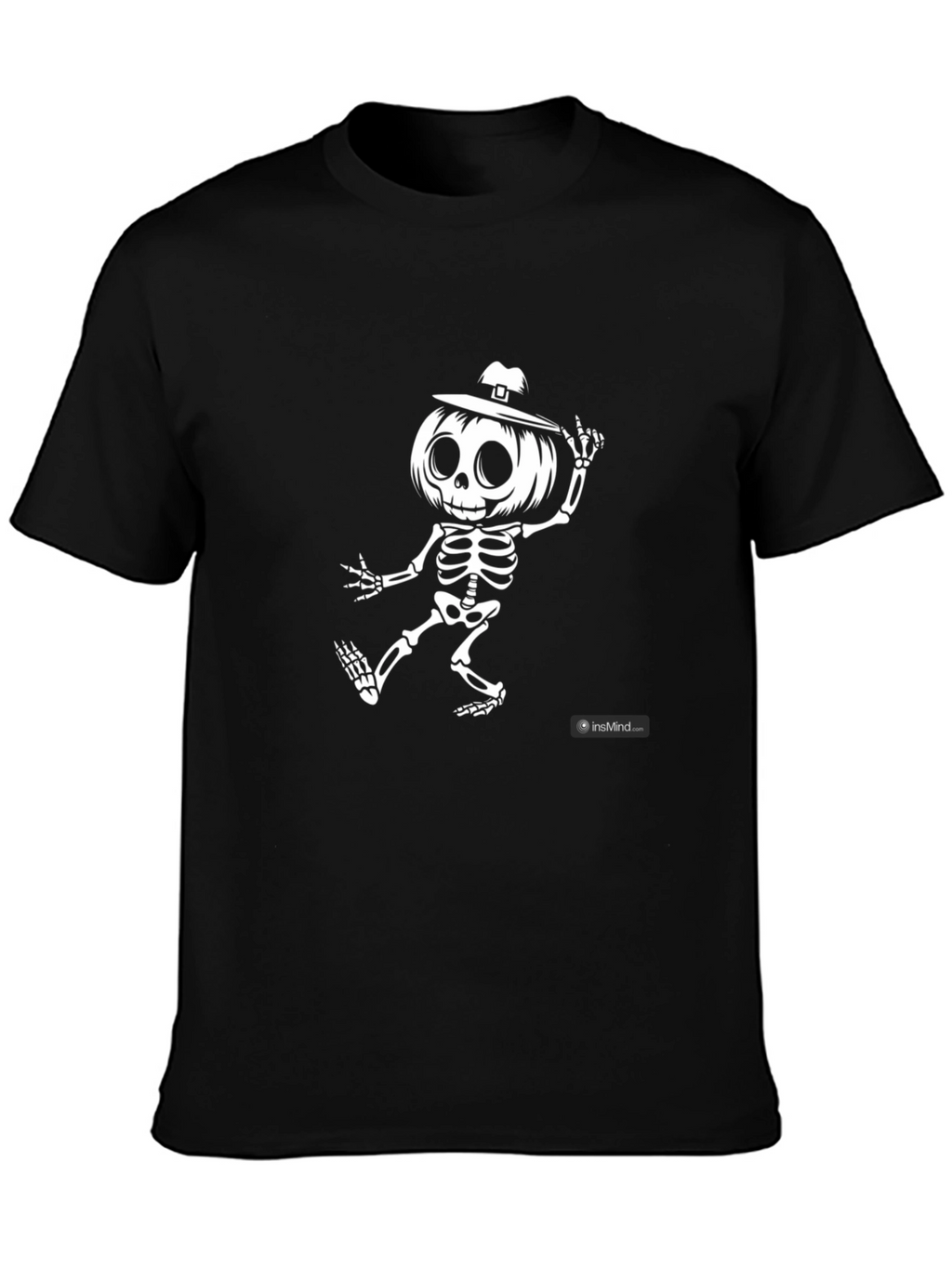 Skeleton Pumpkin Head Graphic Tee