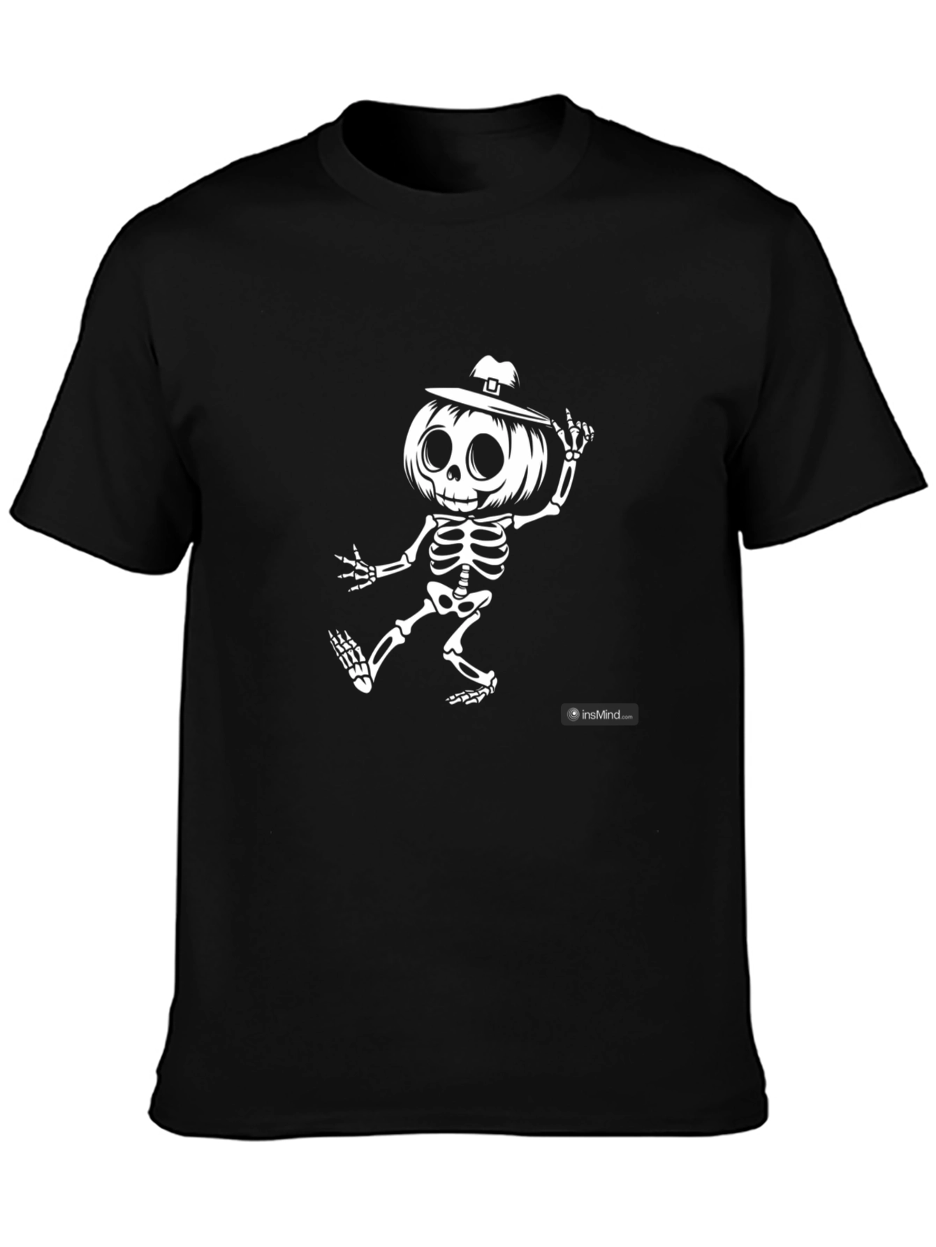 Skeleton Pumpkin Head Graphic Tee